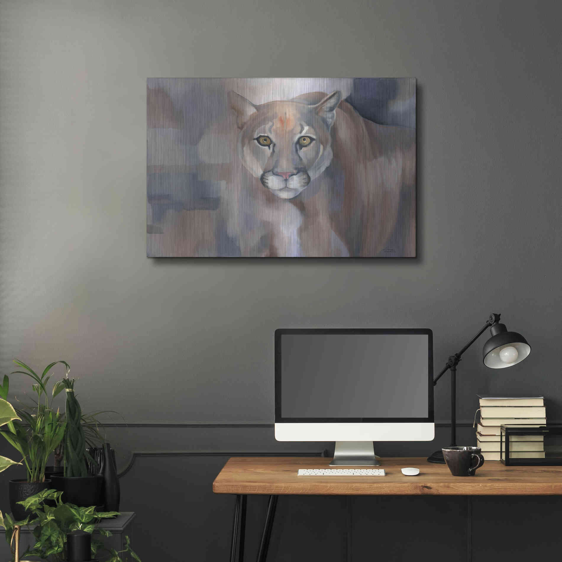 Luxe Metal Art 'Big King Kitty' by Louise Montillio Metal Wall Art,36x24