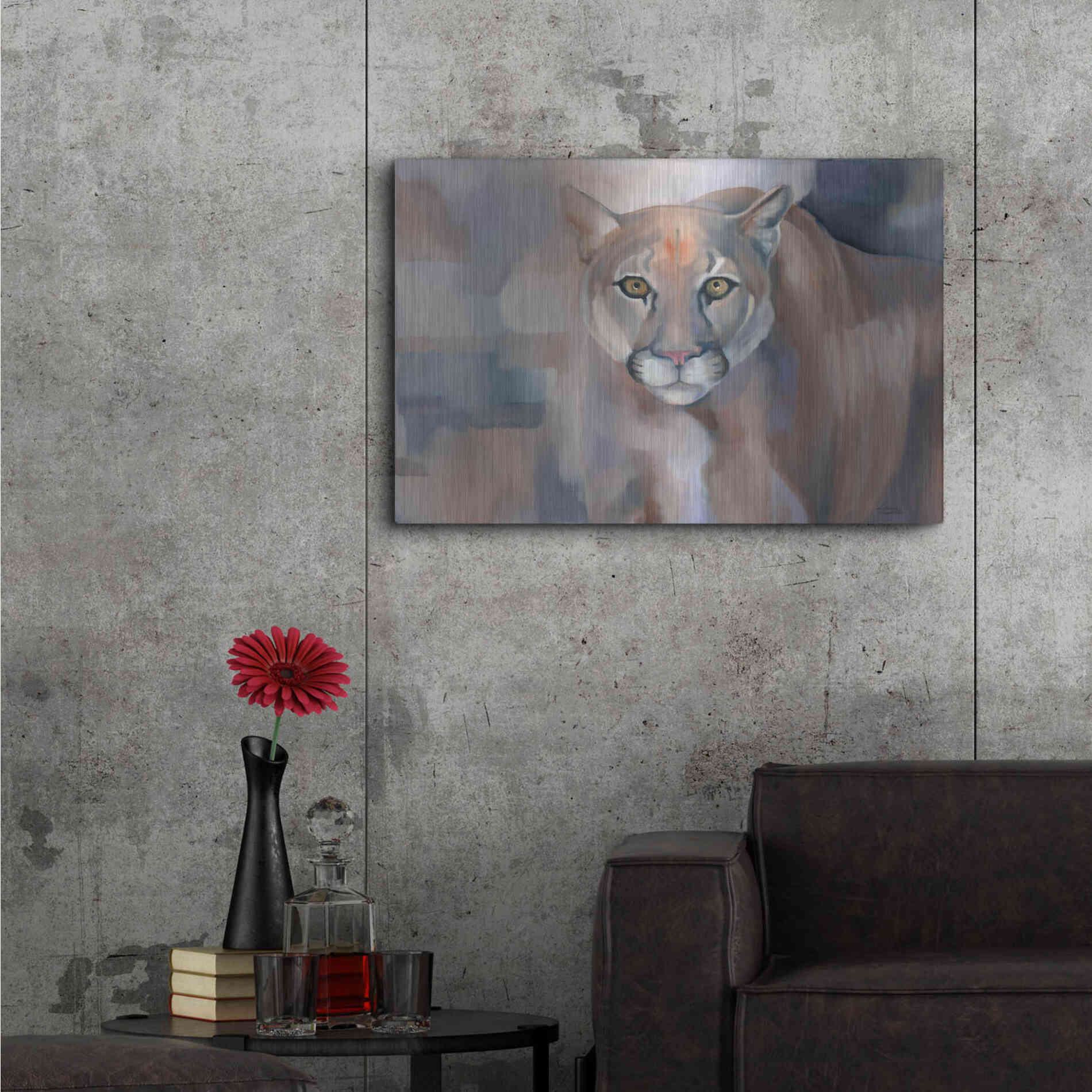 Luxe Metal Art 'Big King Kitty' by Louise Montillio Metal Wall Art,36x24
