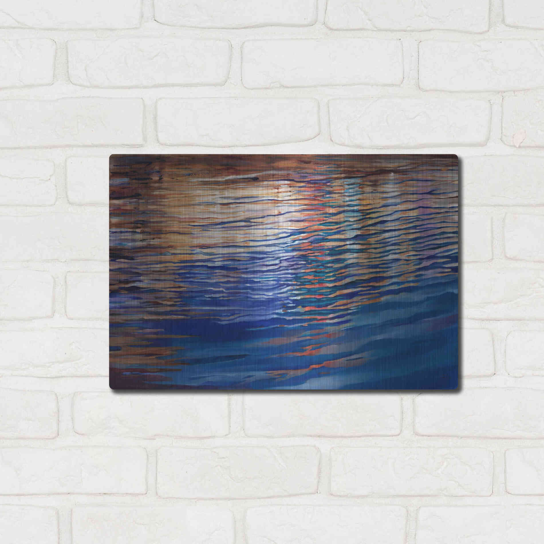 Luxe Metal Art 'Dockside Waterlight' by Louise Montillio Metal Wall Art,16x12
