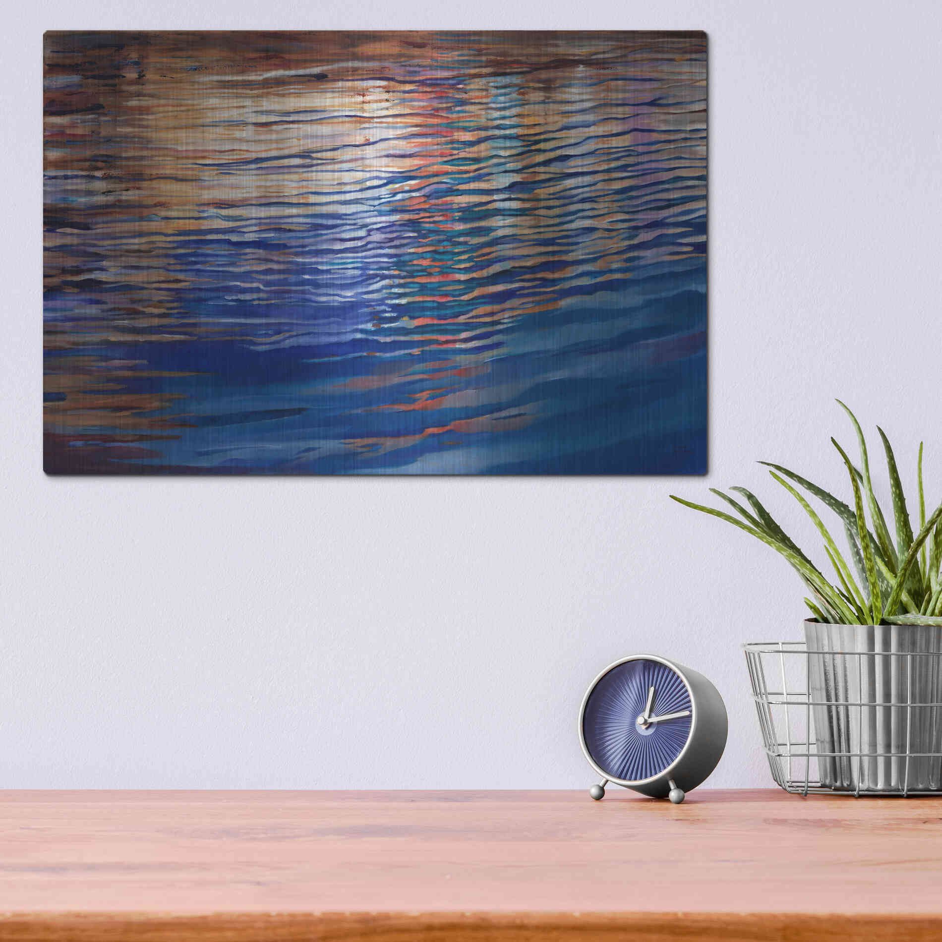 Luxe Metal Art 'Dockside Waterlight' by Louise Montillio Metal Wall Art,16x12