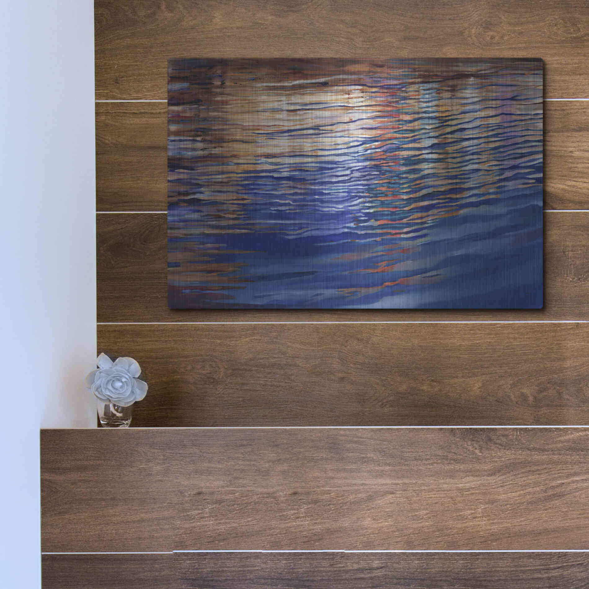 Luxe Metal Art 'Dockside Waterlight' by Louise Montillio Metal Wall Art,16x12