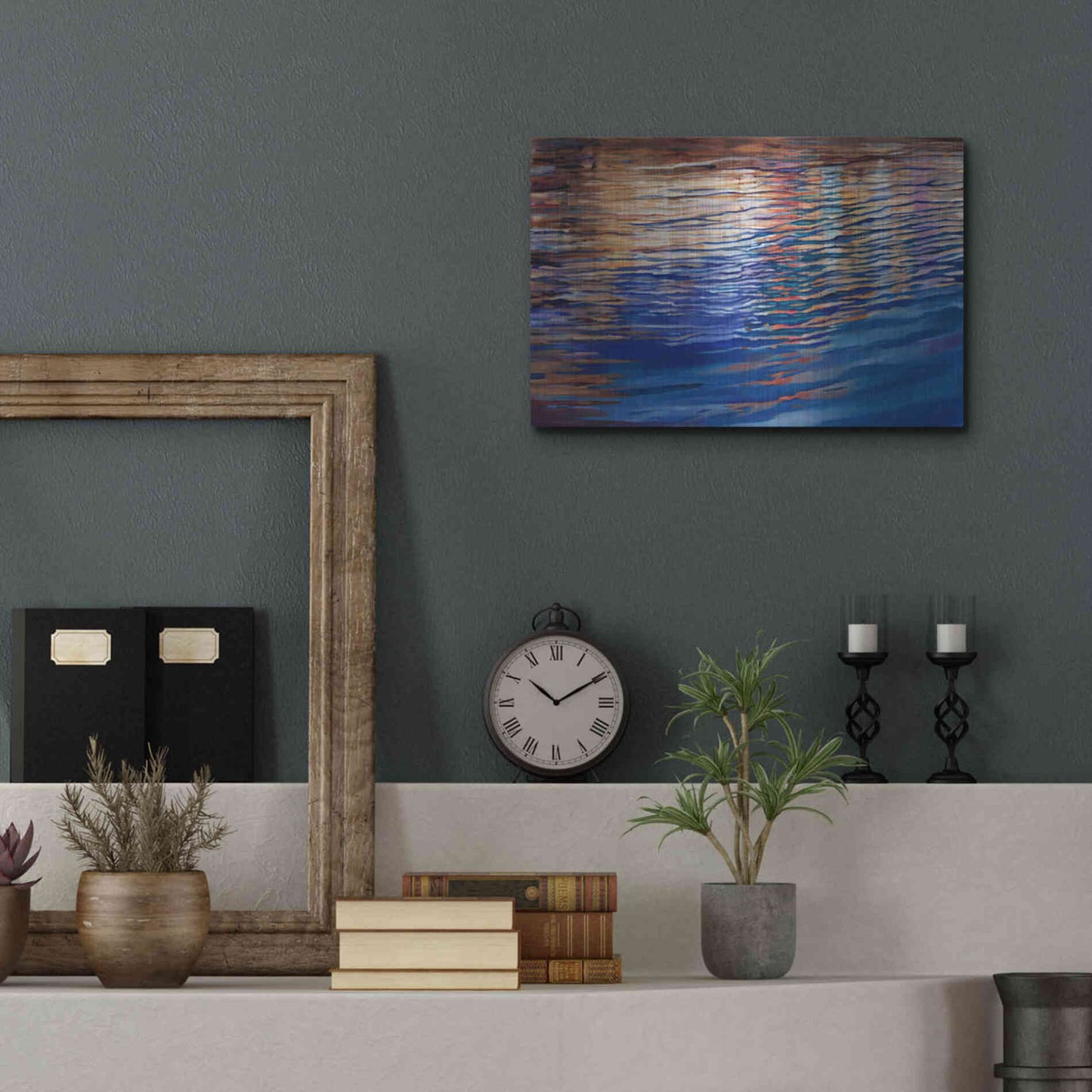 Luxe Metal Art 'Dockside Waterlight' by Louise Montillio Metal Wall Art,16x12