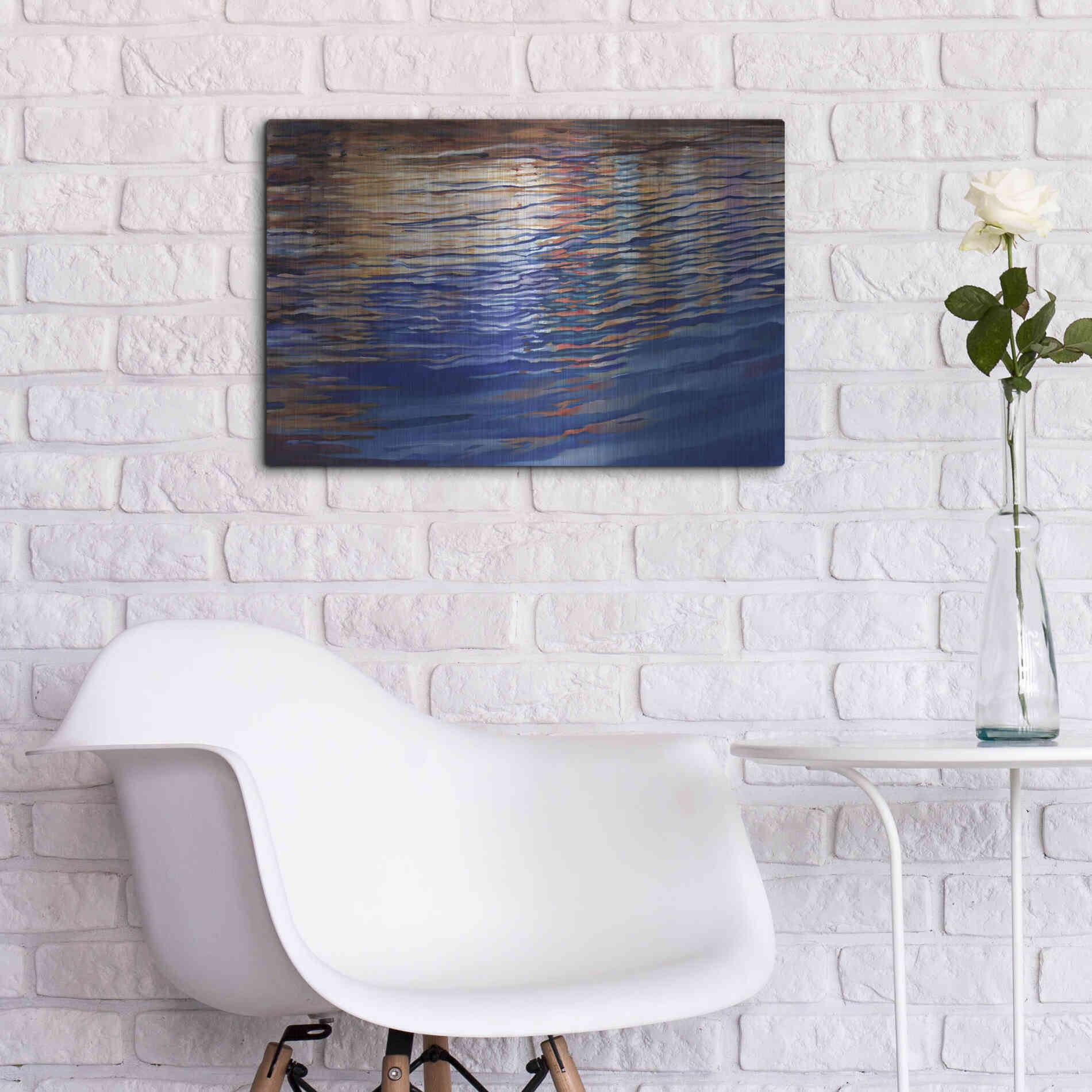 Luxe Metal Art 'Dockside Waterlight' by Louise Montillio Metal Wall Art,24x16