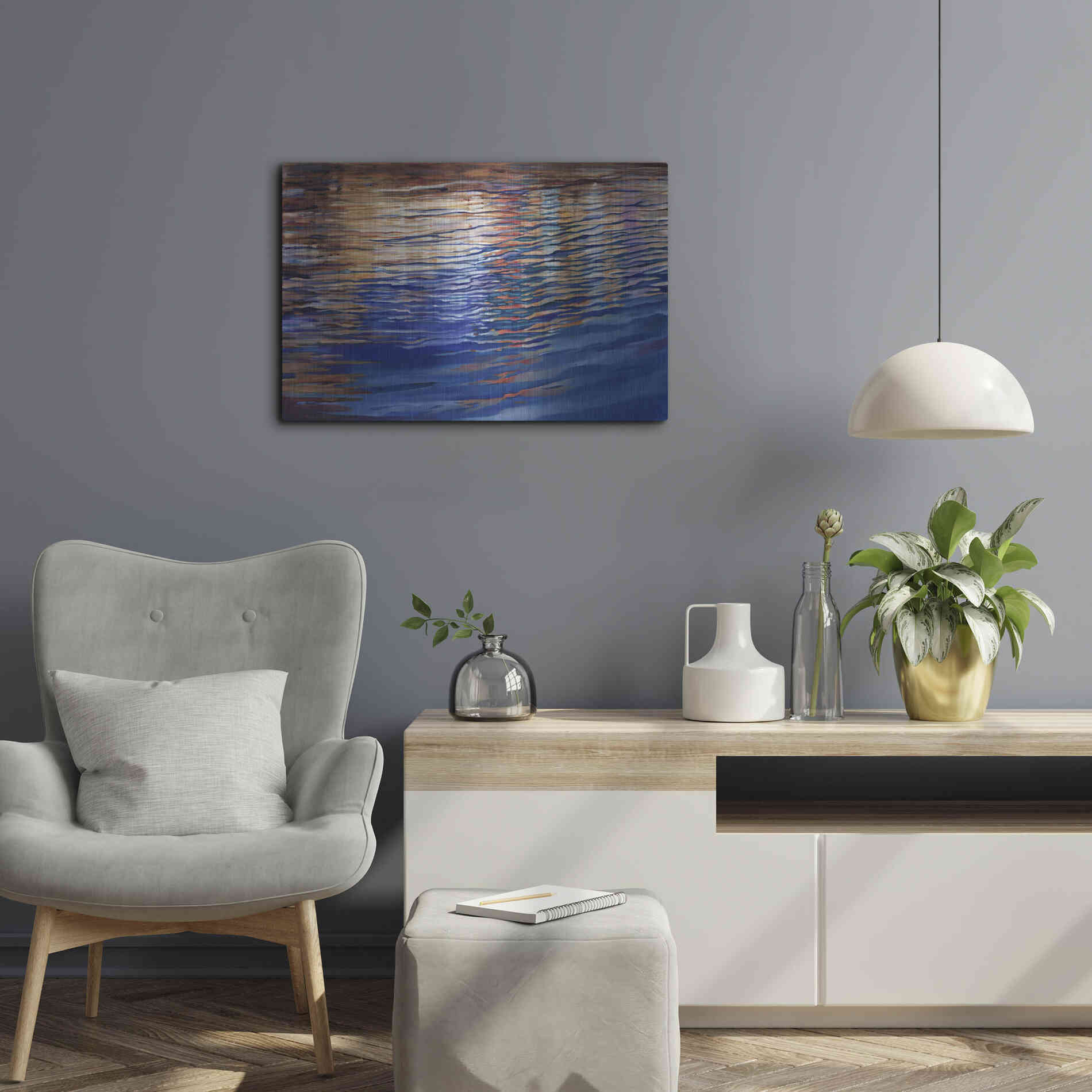 Luxe Metal Art 'Dockside Waterlight' by Louise Montillio Metal Wall Art,24x16