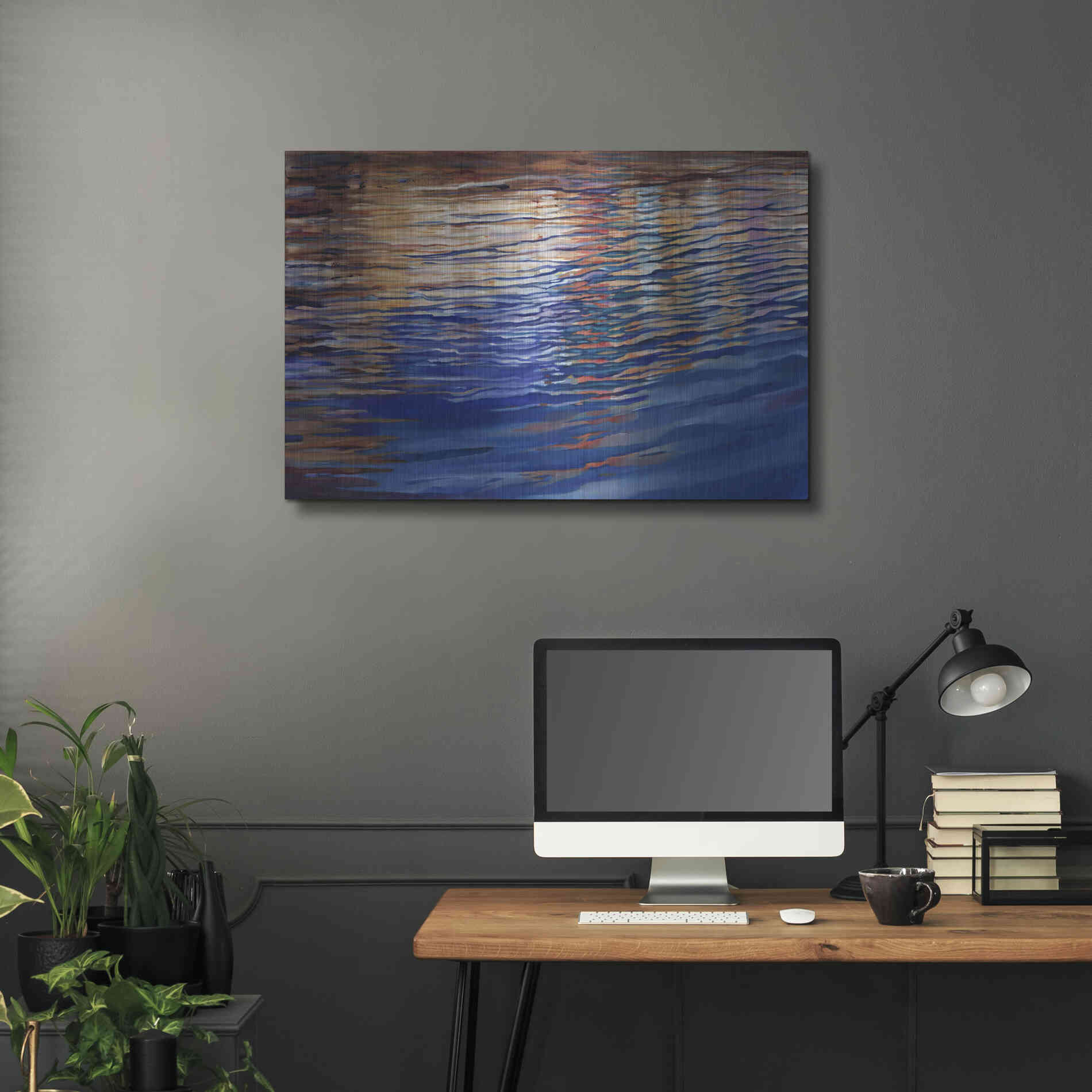 Luxe Metal Art 'Dockside Waterlight' by Louise Montillio Metal Wall Art,36x24
