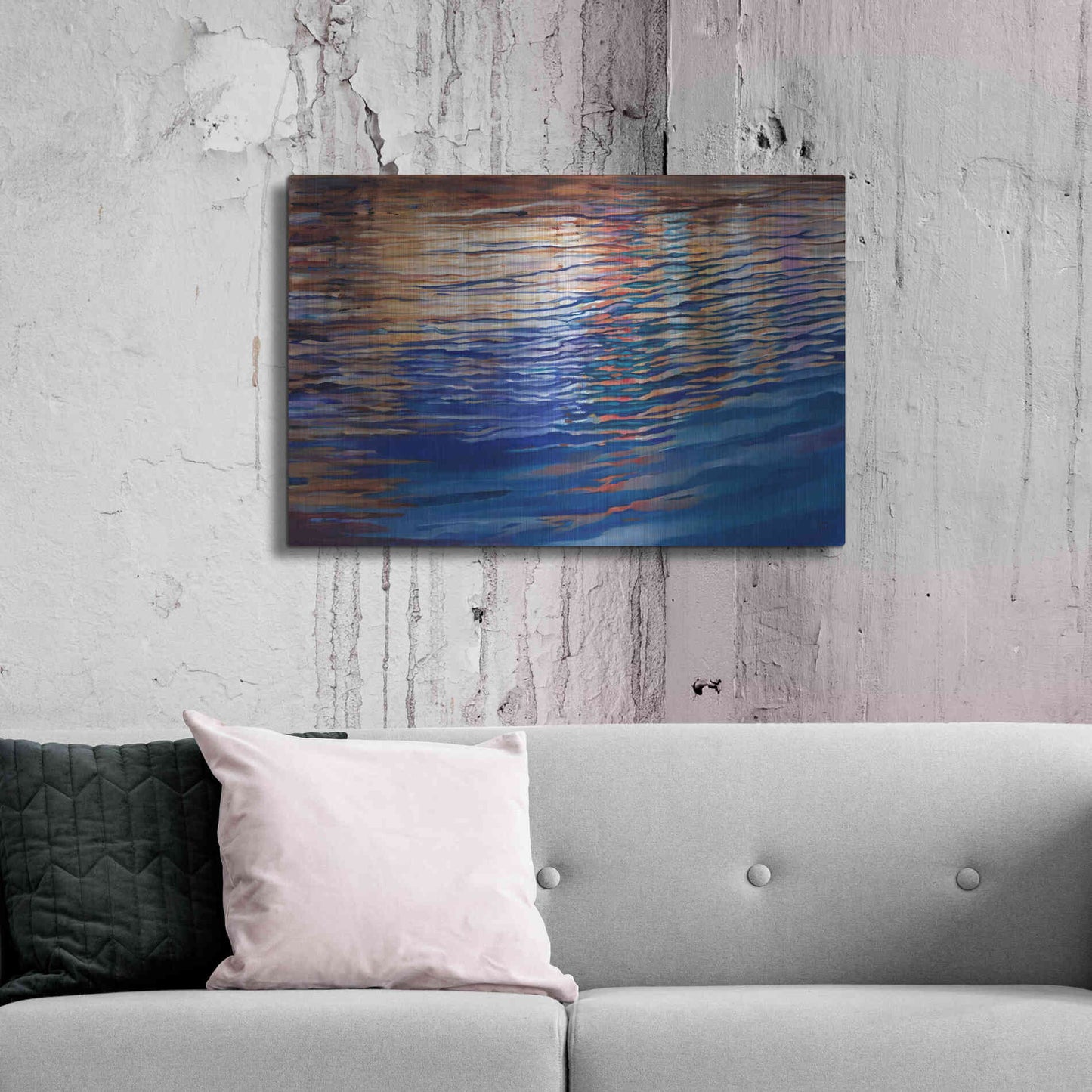 Luxe Metal Art 'Dockside Waterlight' by Louise Montillio Metal Wall Art,36x24