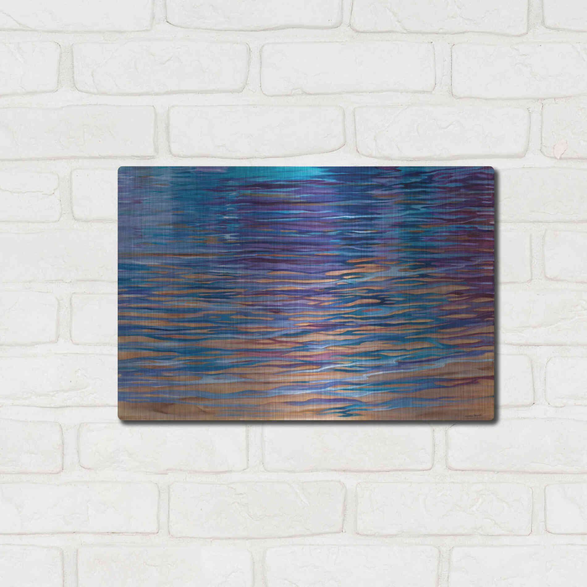 Luxe Metal Art 'Beachside Waterlight' by Louise Montillio Metal Wall Art,16x12