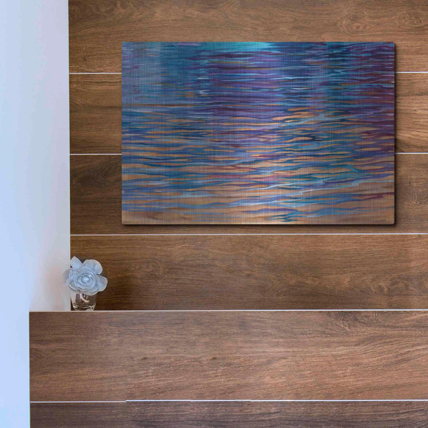 Luxe Metal Art 'Beachside Waterlight' by Louise Montillio Metal Wall Art,16x12