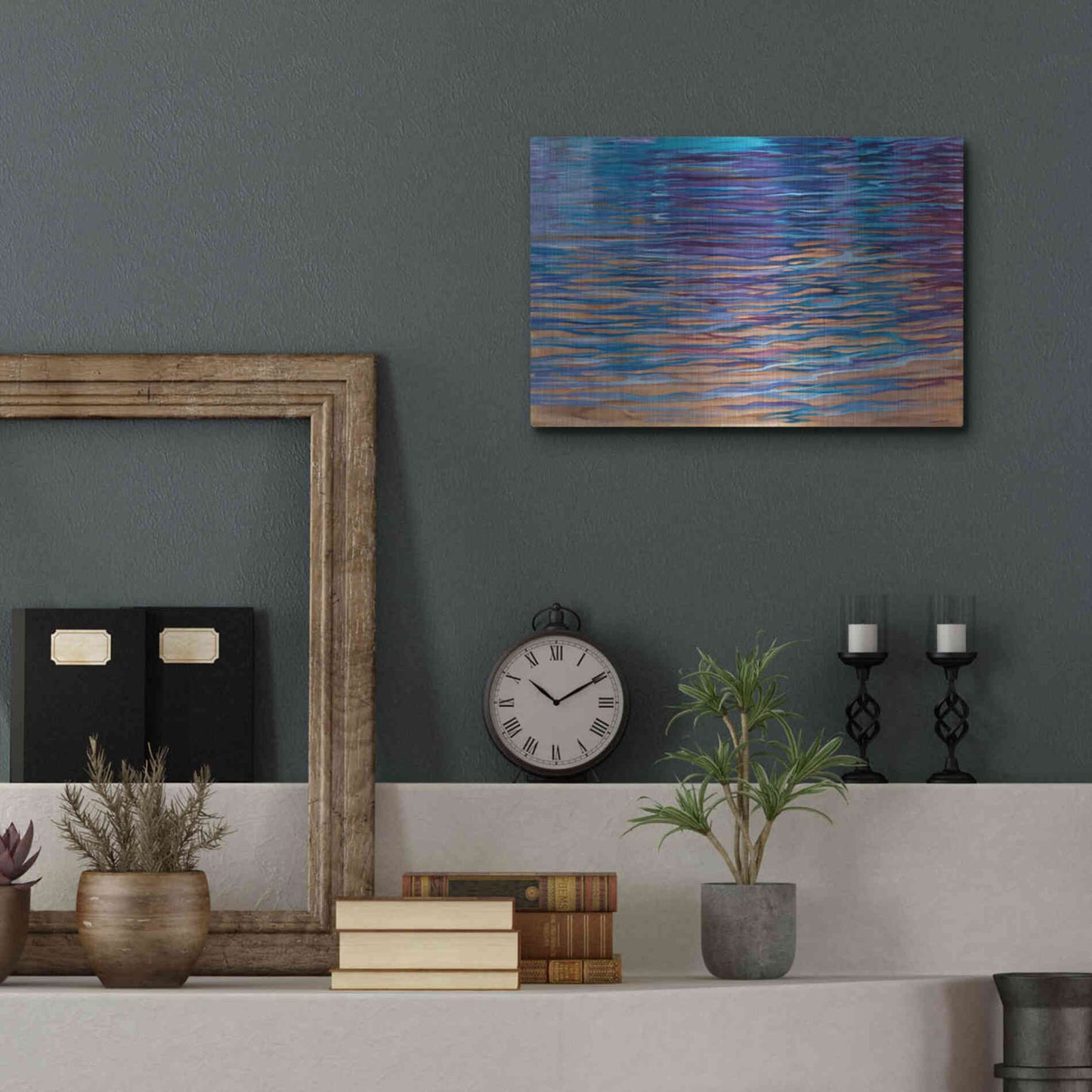Luxe Metal Art 'Beachside Waterlight' by Louise Montillio Metal Wall Art,16x12