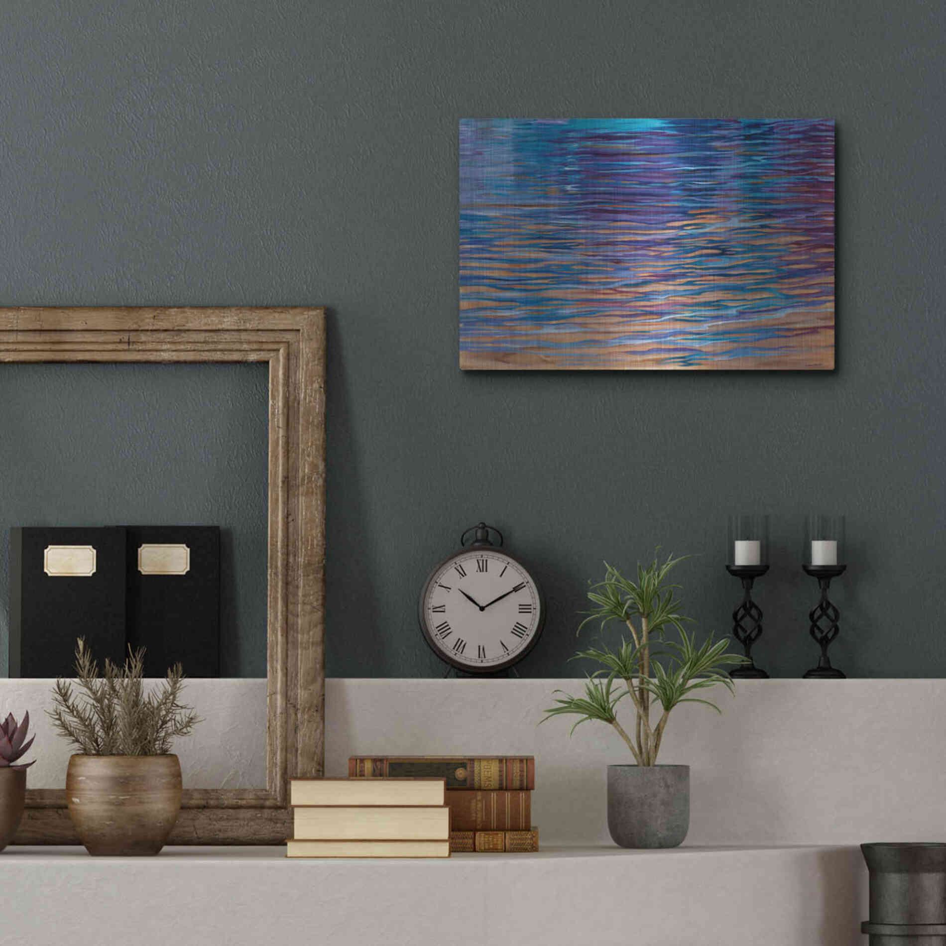 Luxe Metal Art 'Beachside Waterlight' by Louise Montillio Metal Wall Art,16x12