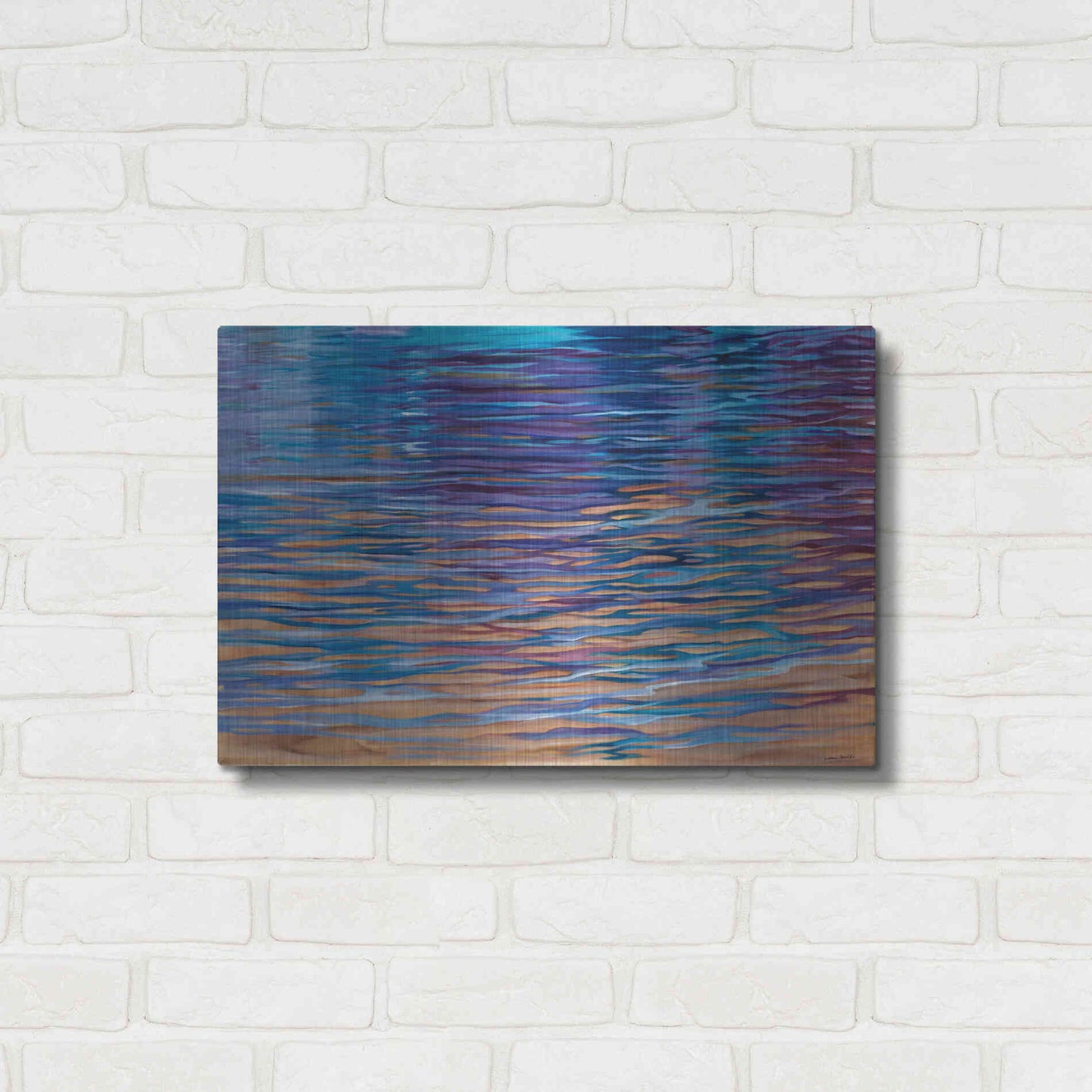 Luxe Metal Art 'Beachside Waterlight' by Louise Montillio Metal Wall Art,24x16