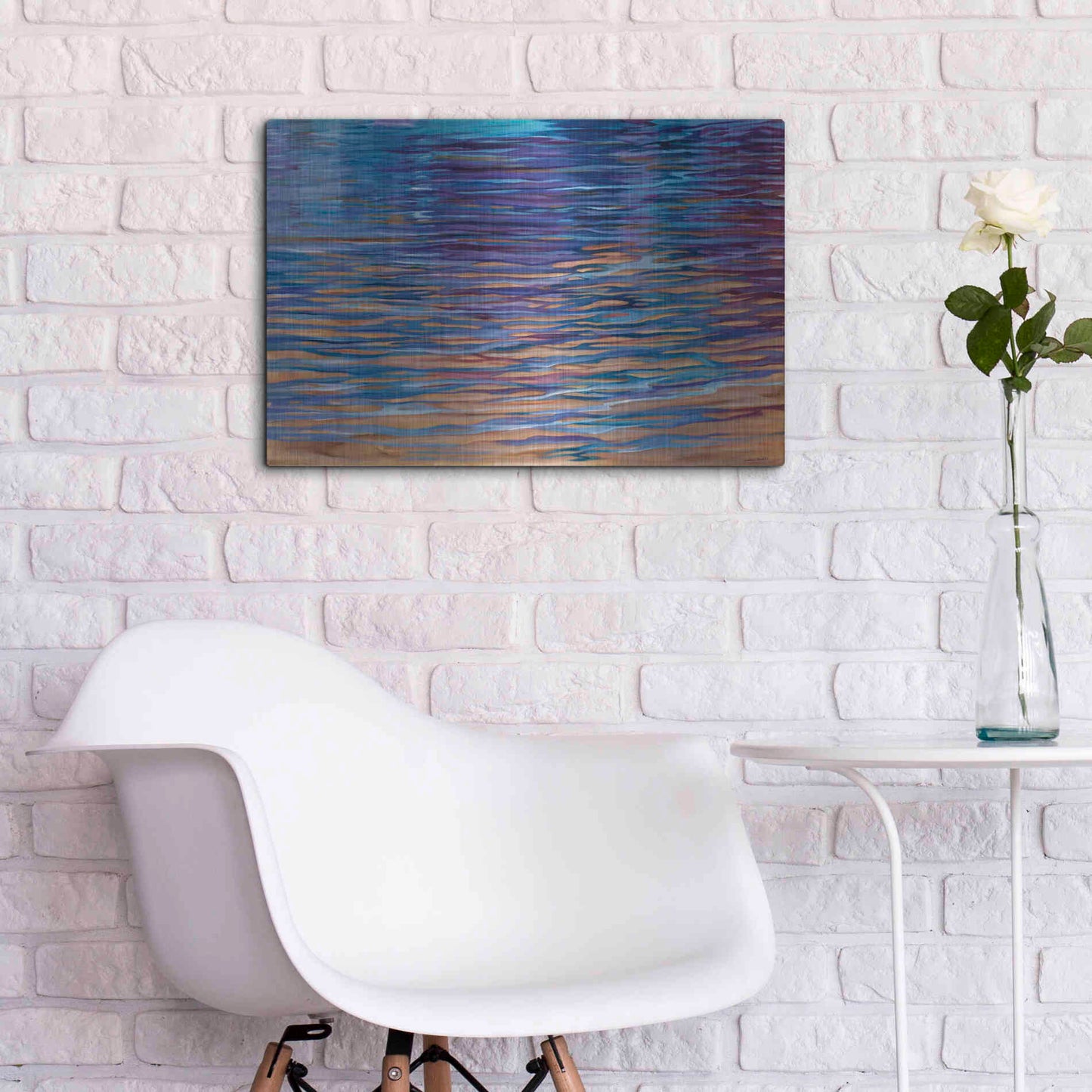 Luxe Metal Art 'Beachside Waterlight' by Louise Montillio Metal Wall Art,24x16