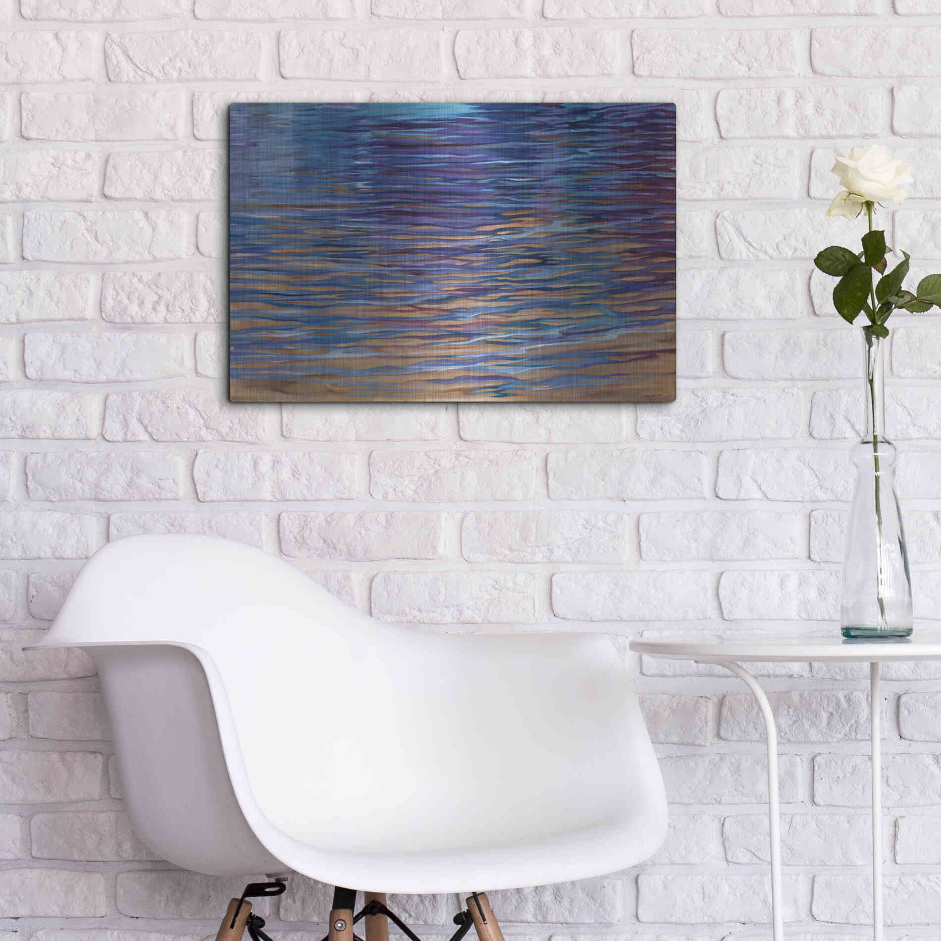 Luxe Metal Art 'Beachside Waterlight' by Louise Montillio Metal Wall Art,24x16