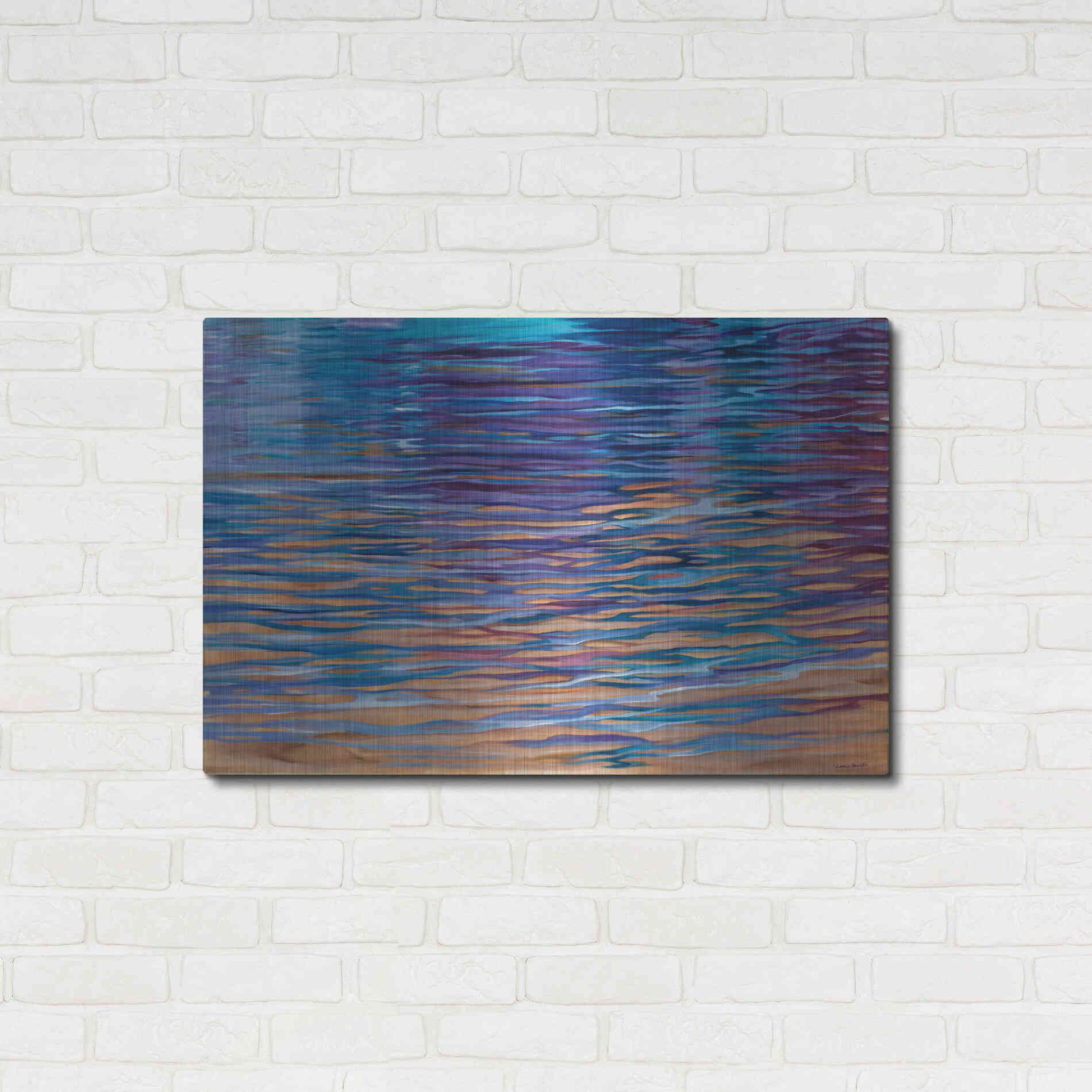 Luxe Metal Art 'Beachside Waterlight' by Louise Montillio Metal Wall Art,36x24