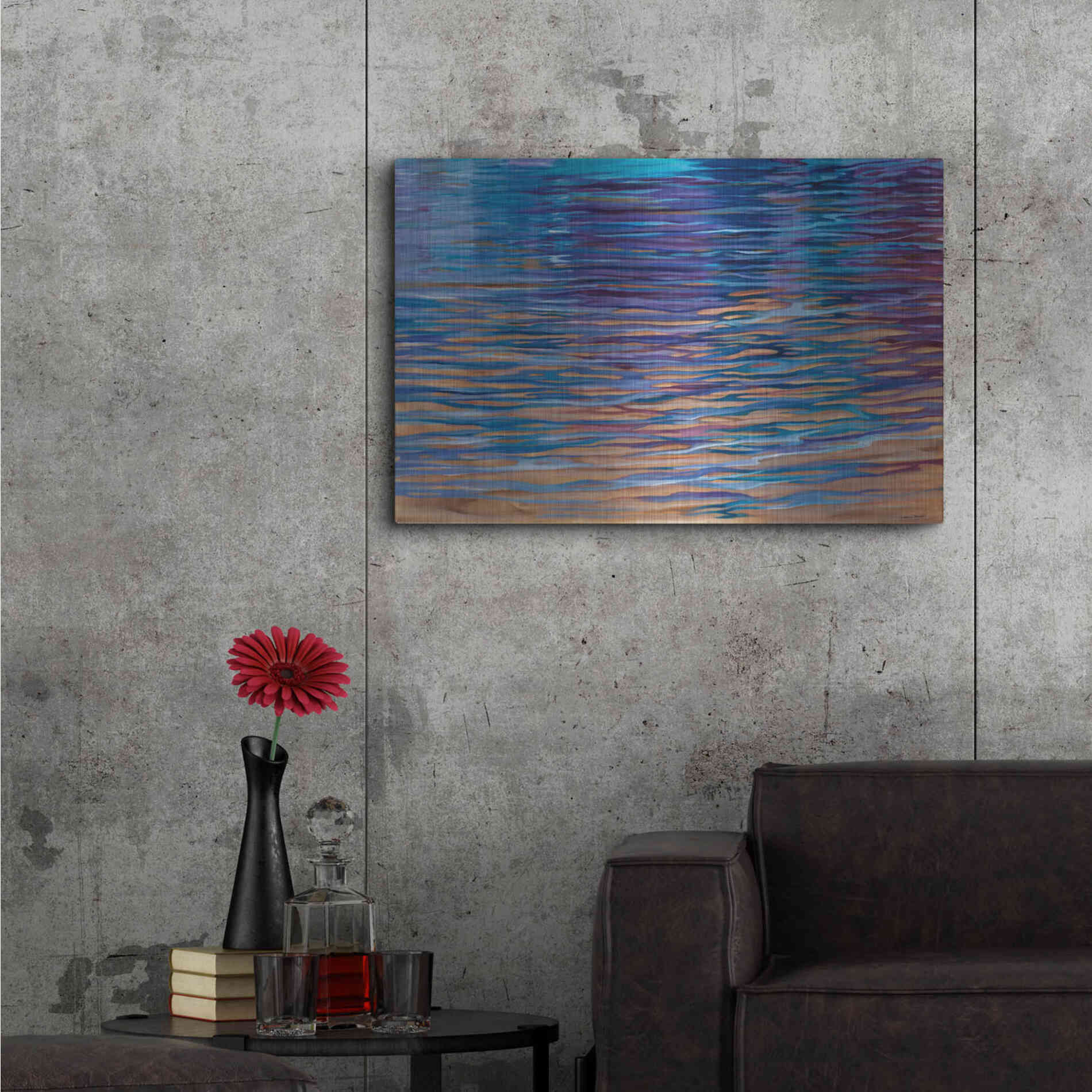 Luxe Metal Art 'Beachside Waterlight' by Louise Montillio Metal Wall Art,36x24