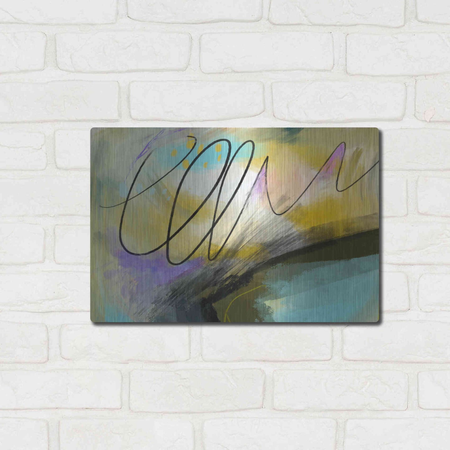 Luxe Metal Art 'Mumble' by Delores Naskrent, Metal Wall Art,16x12