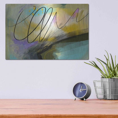 Luxe Metal Art 'Mumble' by Delores Naskrent, Metal Wall Art,16x12