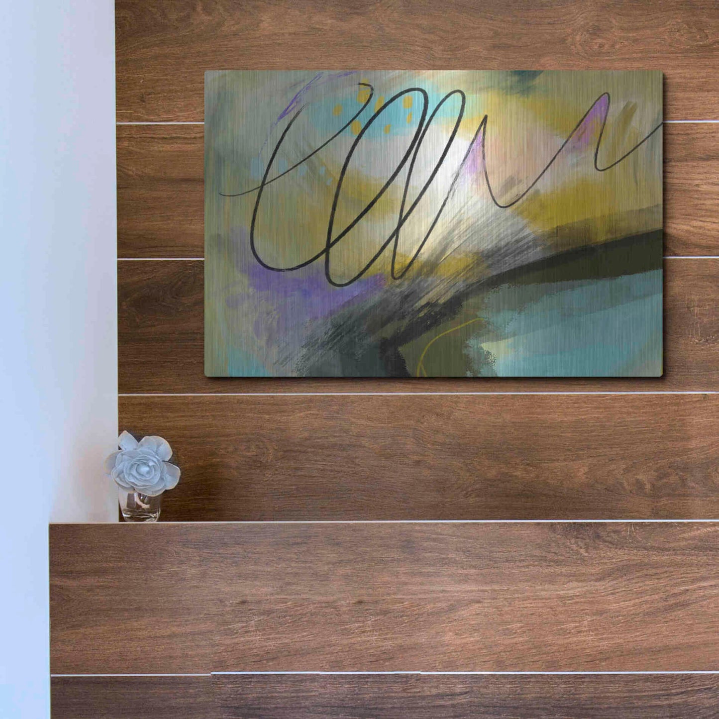Luxe Metal Art 'Mumble' by Delores Naskrent, Metal Wall Art,16x12