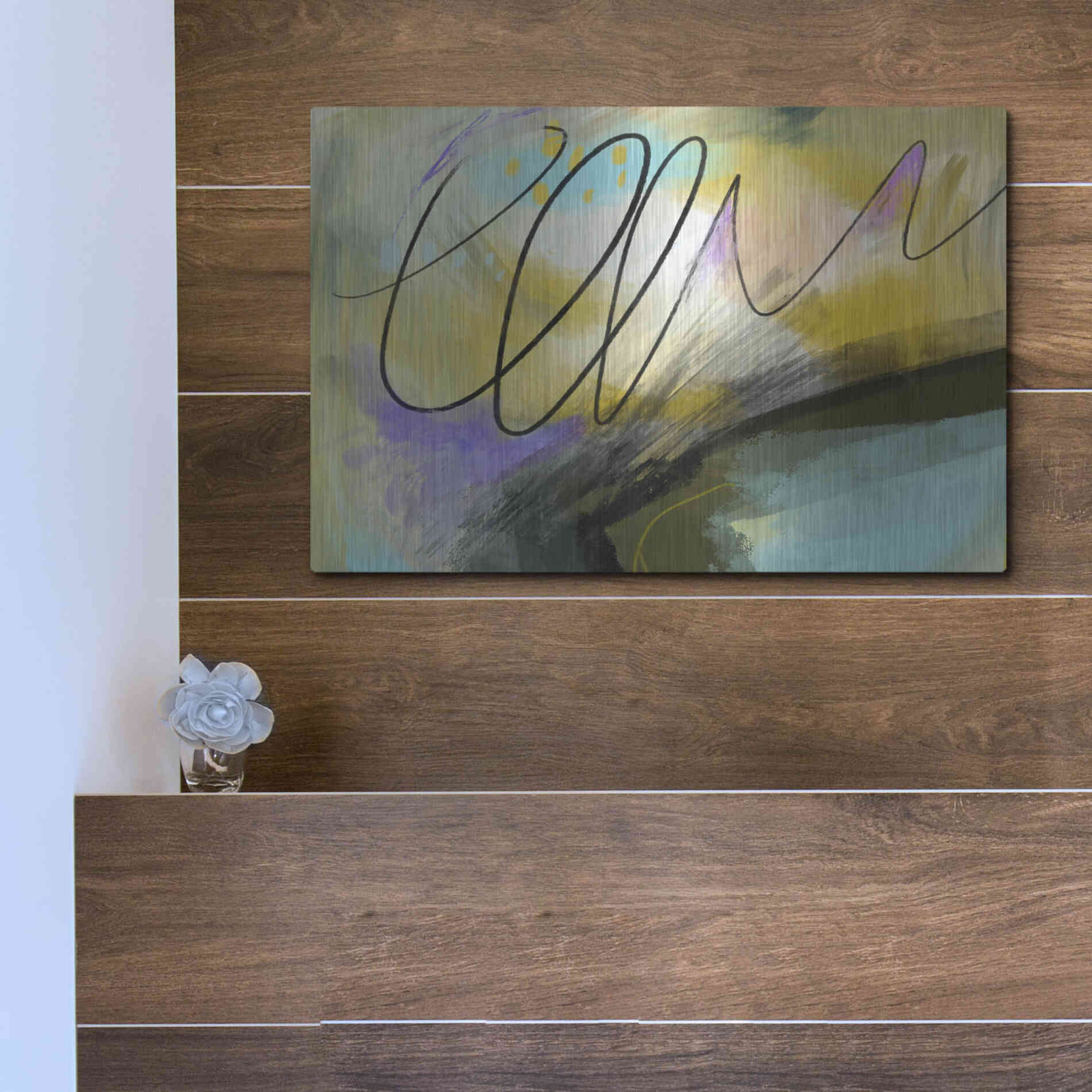 Luxe Metal Art 'Mumble' by Delores Naskrent, Metal Wall Art,16x12
