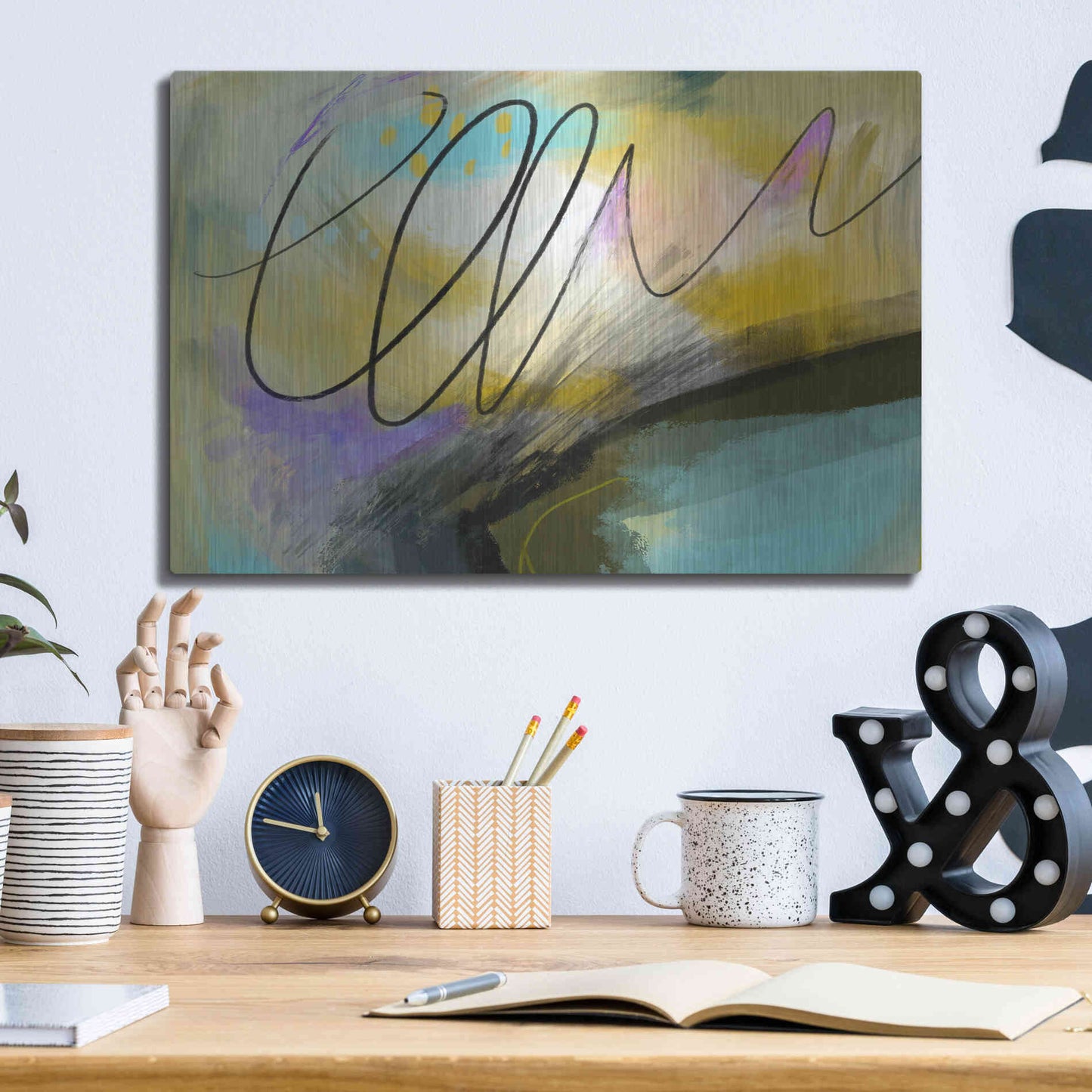 Luxe Metal Art 'Mumble' by Delores Naskrent, Metal Wall Art,16x12