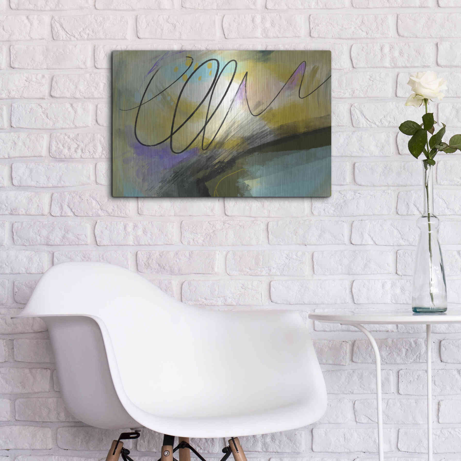 Luxe Metal Art 'Mumble' by Delores Naskrent, Metal Wall Art,24x16