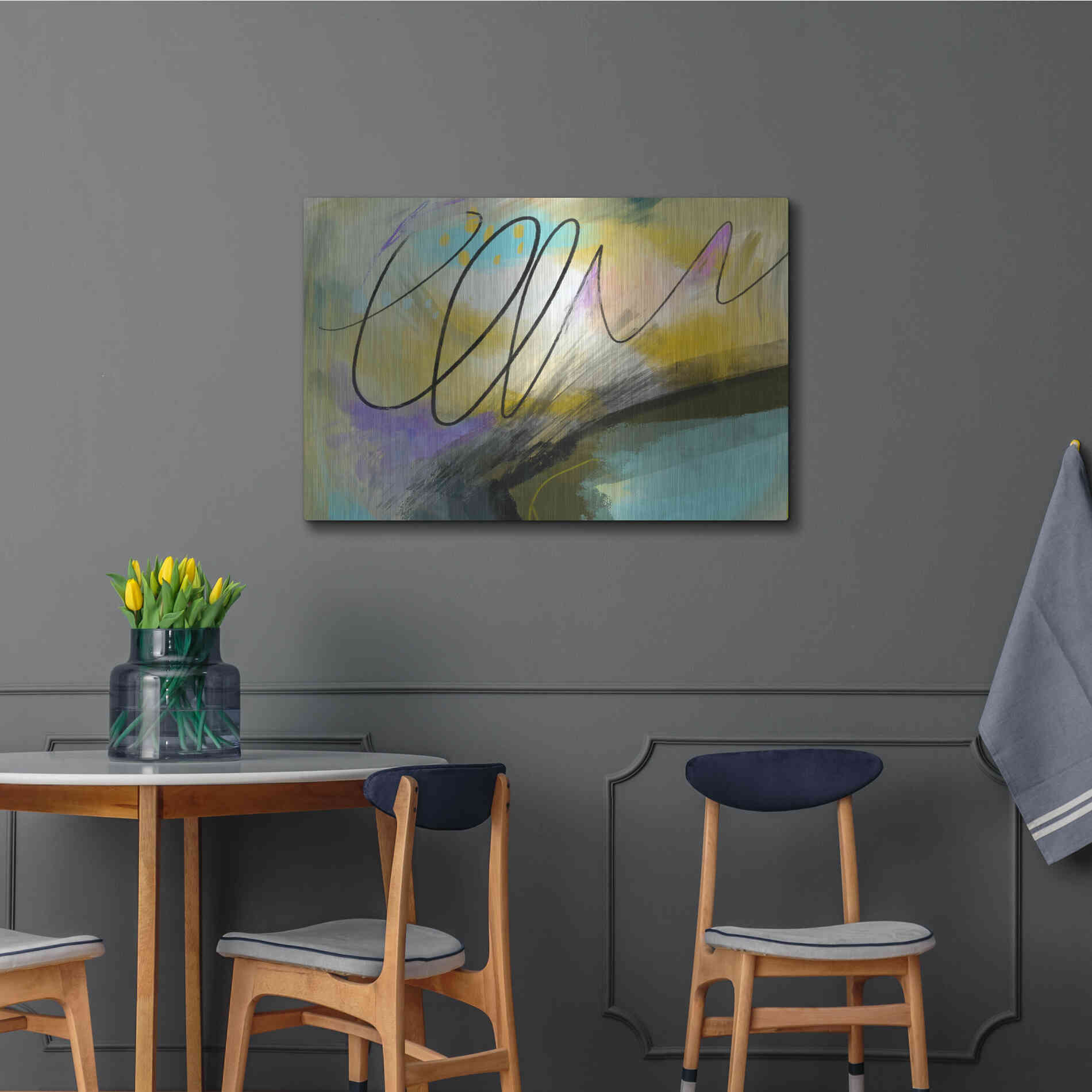 Luxe Metal Art 'Mumble' by Delores Naskrent, Metal Wall Art,36x24