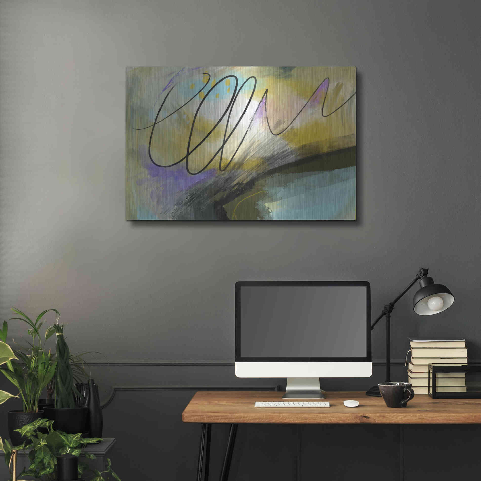 Luxe Metal Art 'Mumble' by Delores Naskrent, Metal Wall Art,36x24