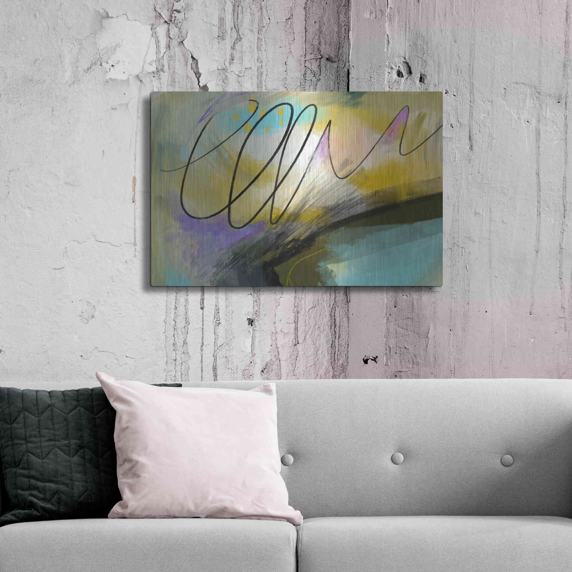 Luxe Metal Art 'Mumble' by Delores Naskrent, Metal Wall Art,36x24