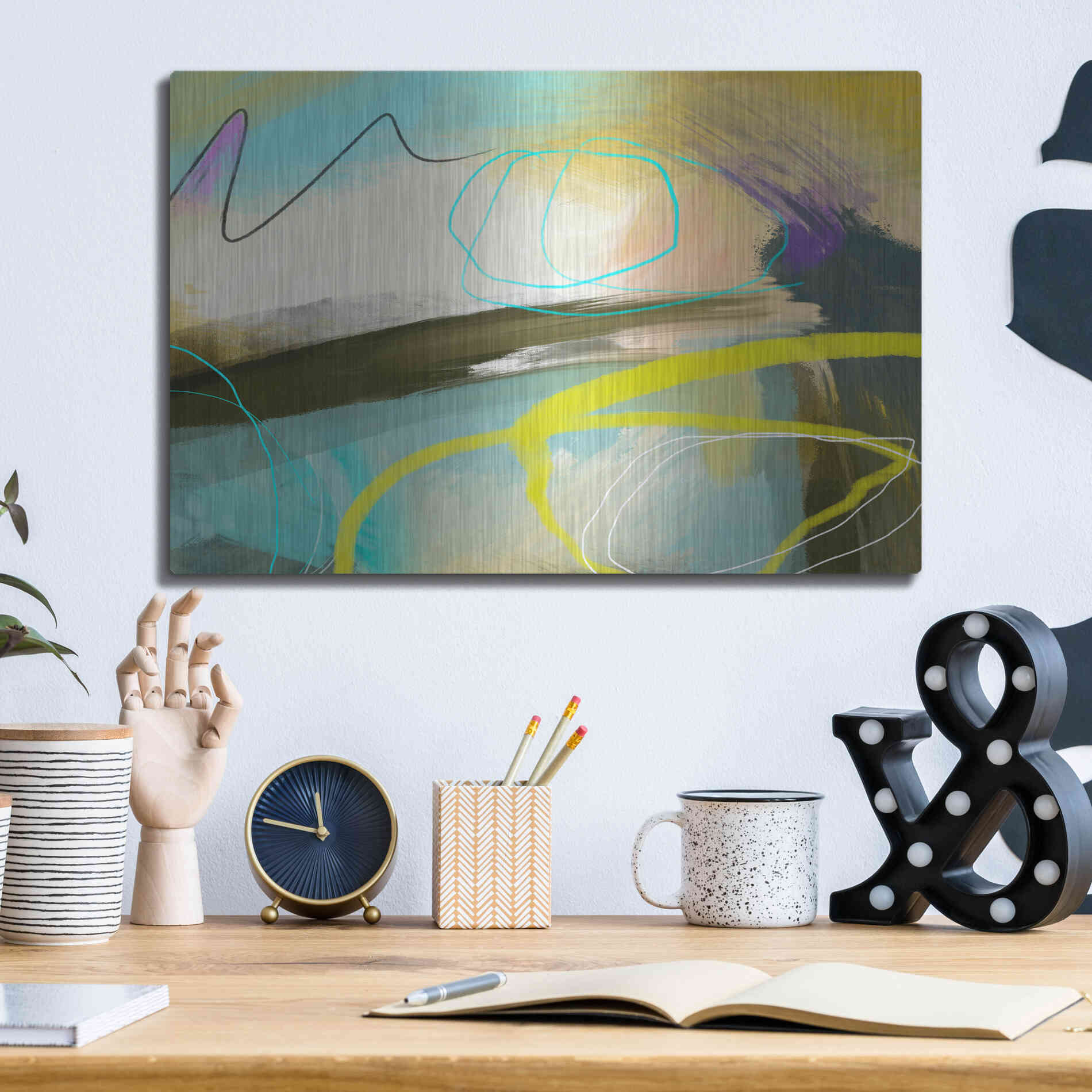 Luxe Metal Art 'Modulate' by Delores Naskrent Metal Wall Art,16x12