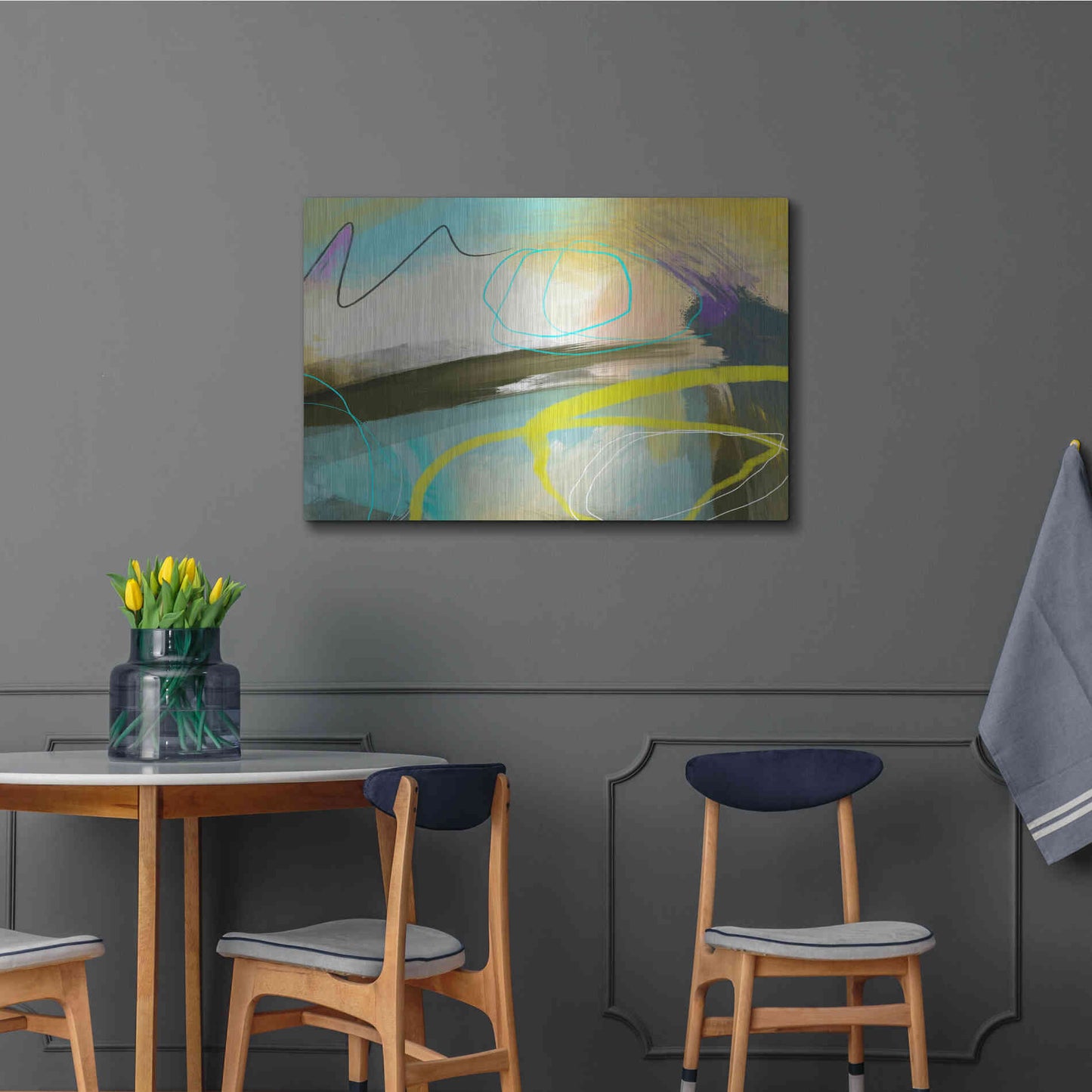 Luxe Metal Art 'Modulate' by Delores Naskrent Metal Wall Art,36x24