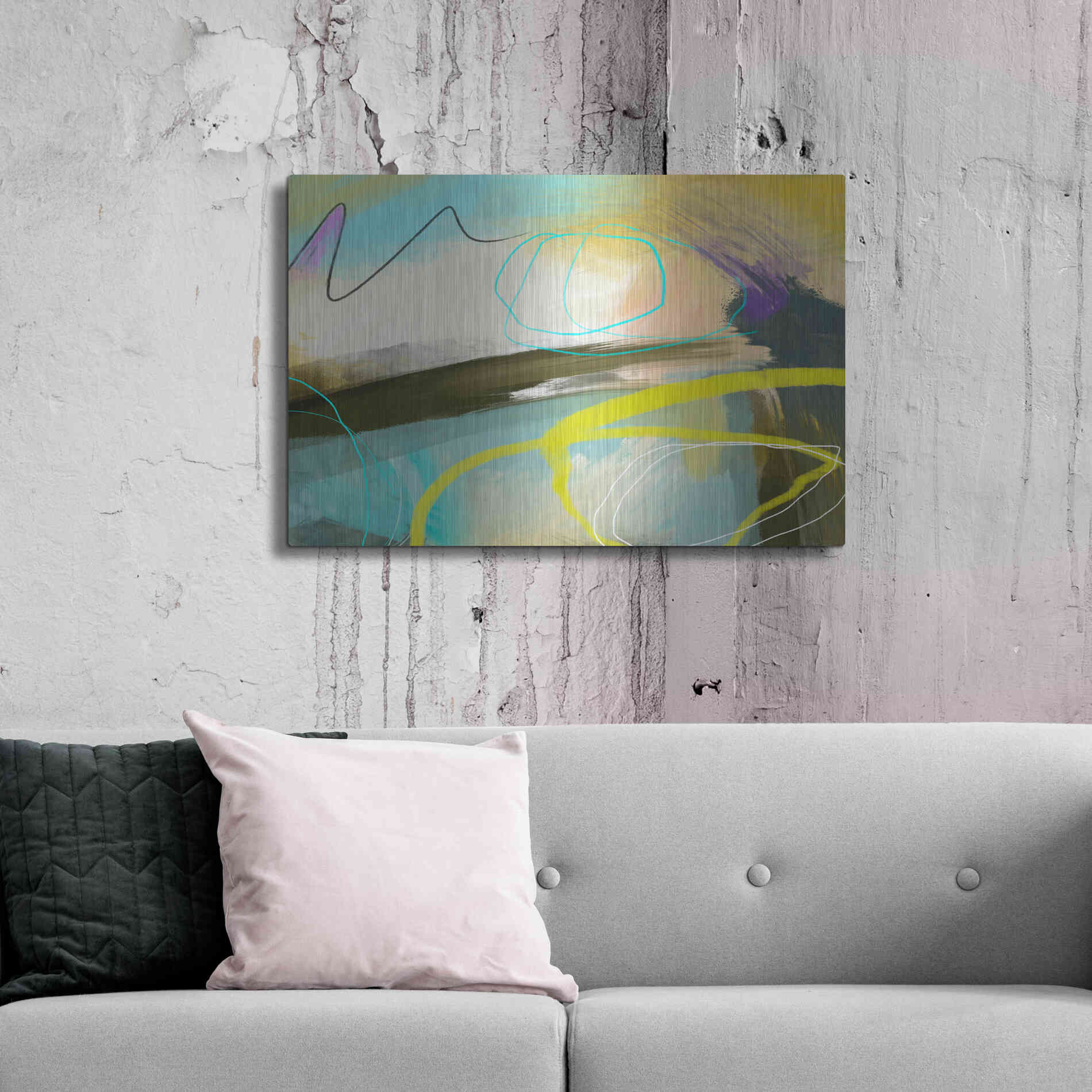 Luxe Metal Art 'Modulate' by Delores Naskrent Metal Wall Art,36x24