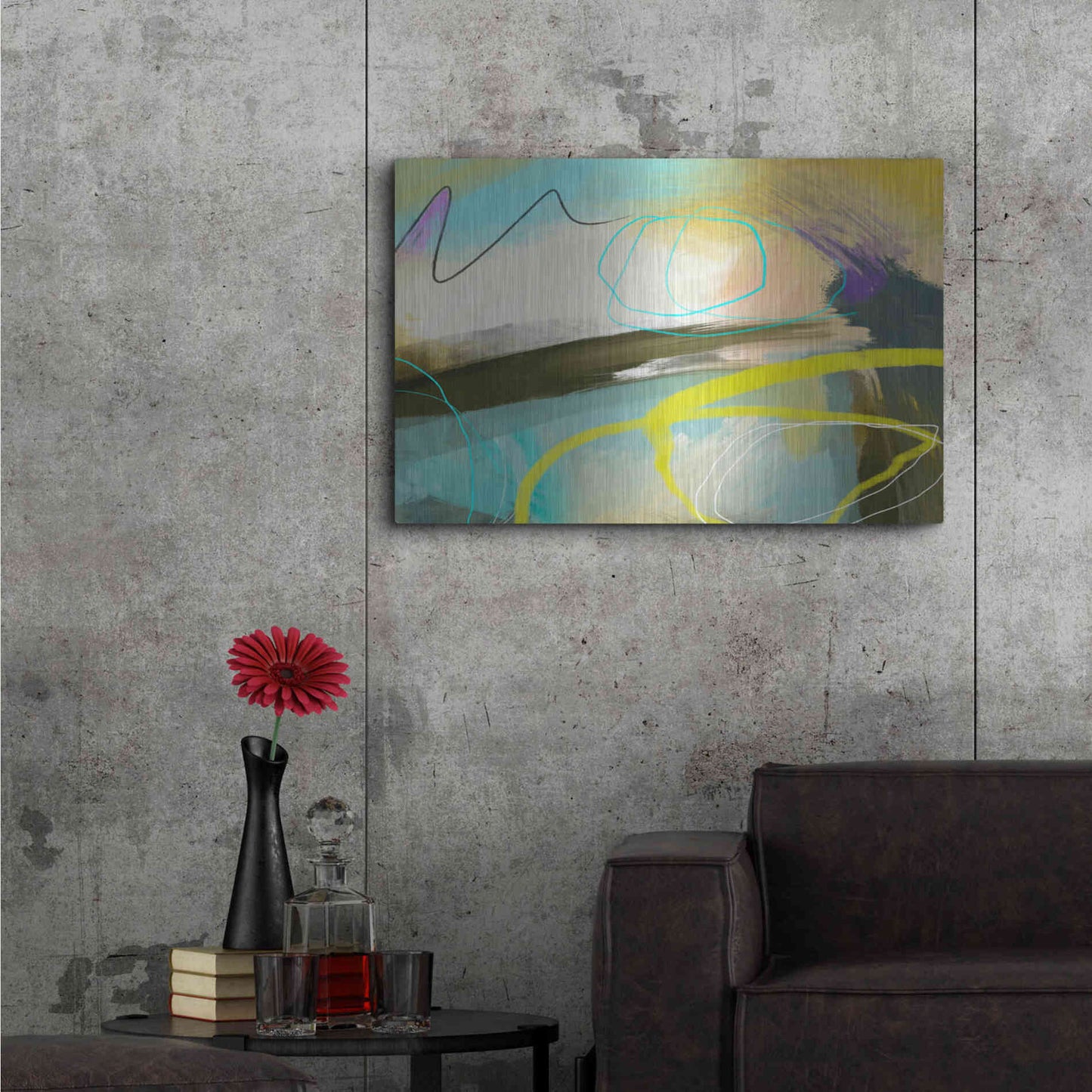 Luxe Metal Art 'Modulate' by Delores Naskrent Metal Wall Art,36x24