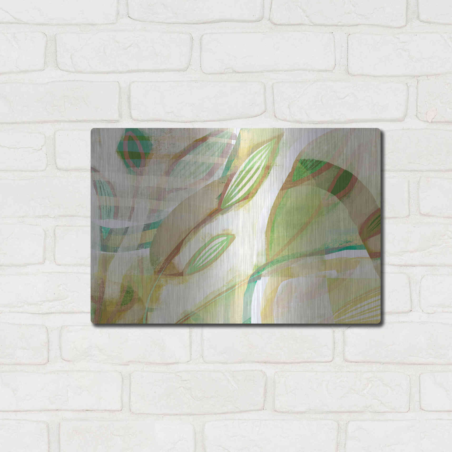 Luxe Metal Art 'Tangled Leaves' by Delores Naskrent Metal Wall Art,16x12