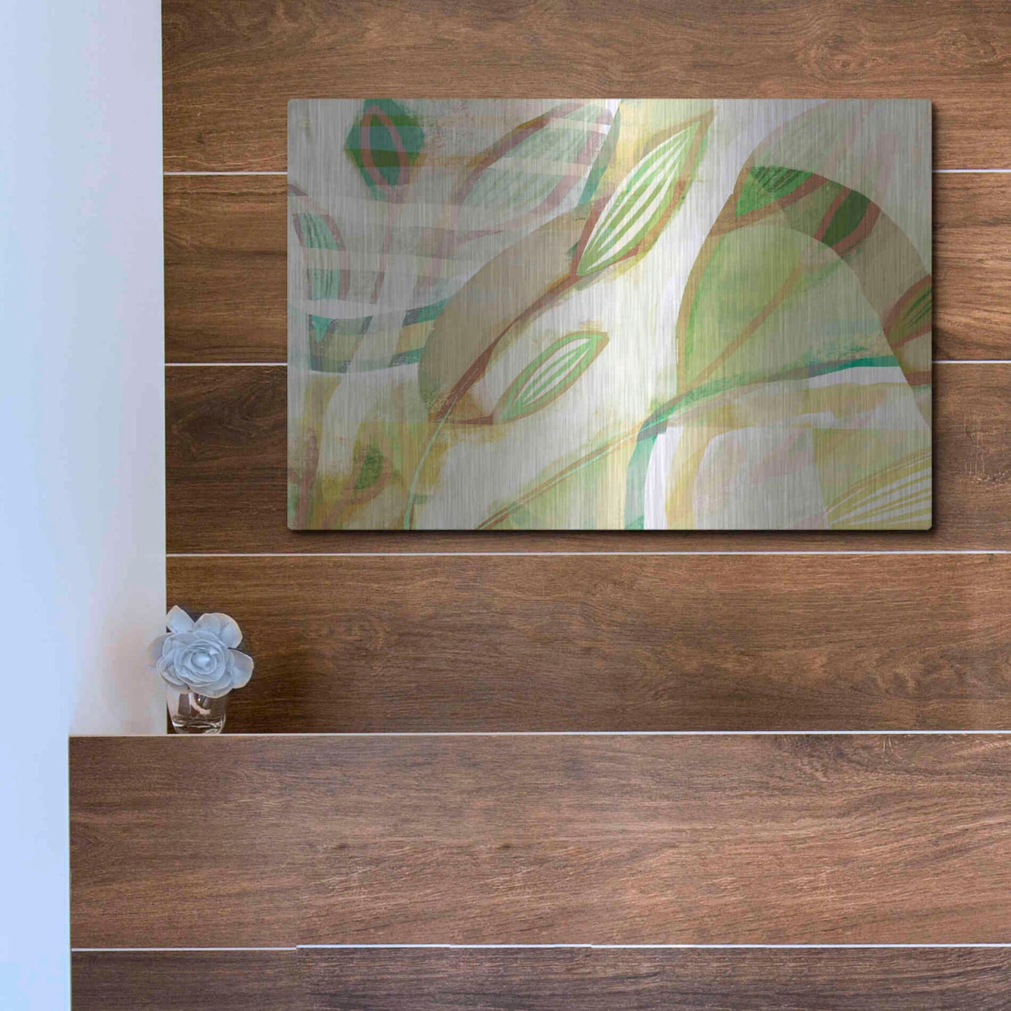 Luxe Metal Art 'Tangled Leaves' by Delores Naskrent Metal Wall Art,16x12