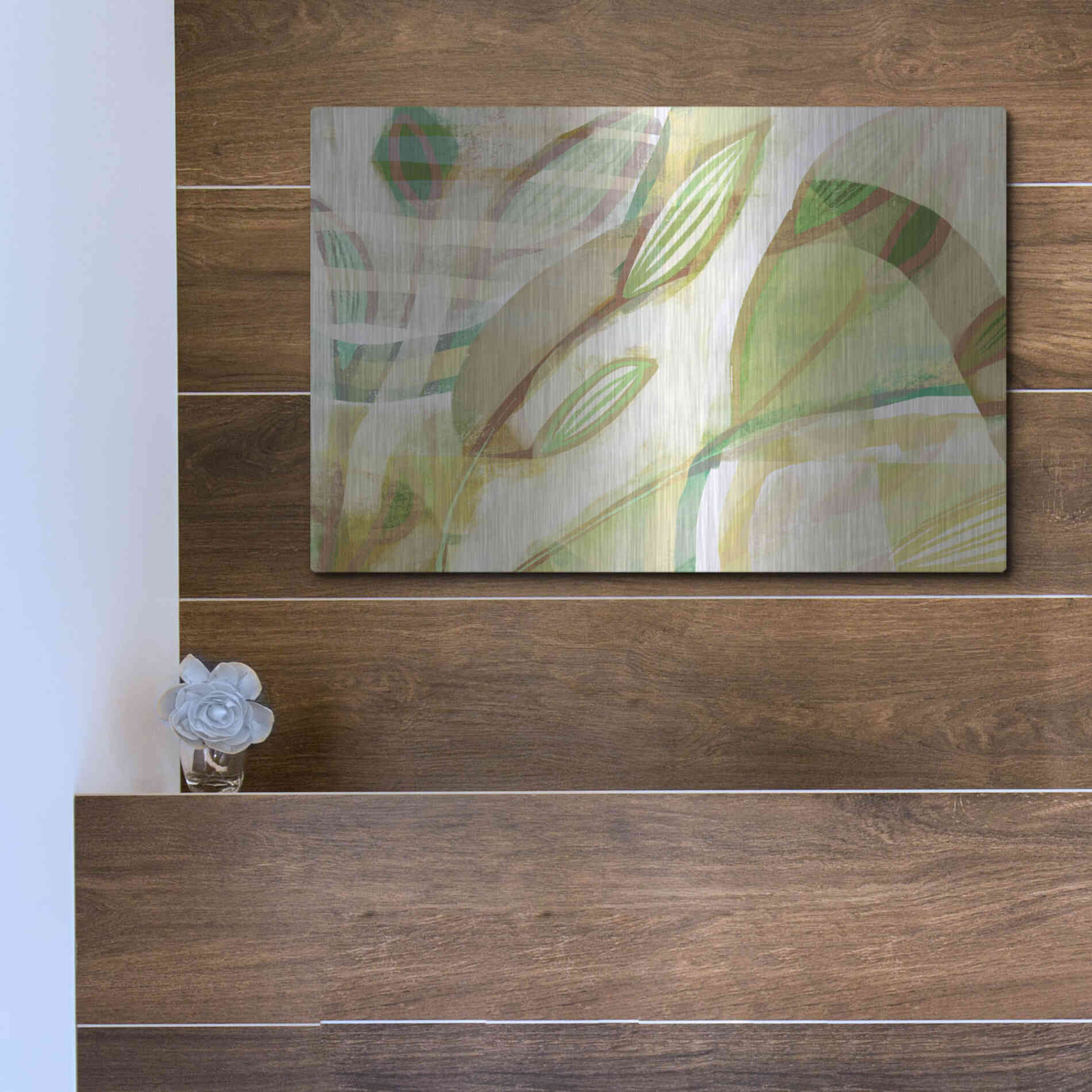 Luxe Metal Art 'Tangled Leaves' by Delores Naskrent Metal Wall Art,16x12