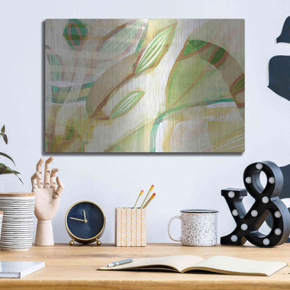 Luxe Metal Art 'Tangled Leaves' by Delores Naskrent Metal Wall Art,16x12