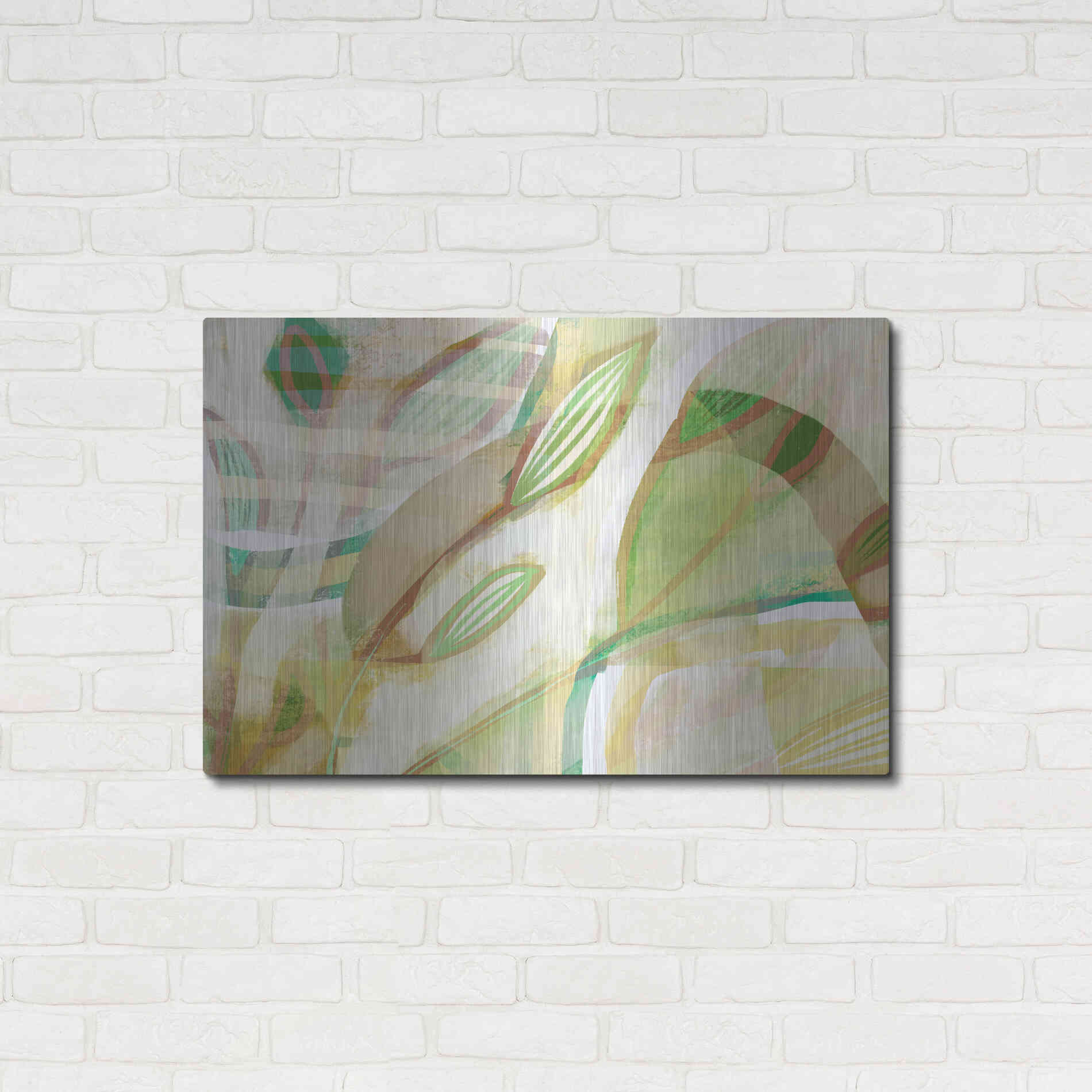 Luxe Metal Art 'Tangled Leaves' by Delores Naskrent Metal Wall Art,36x24