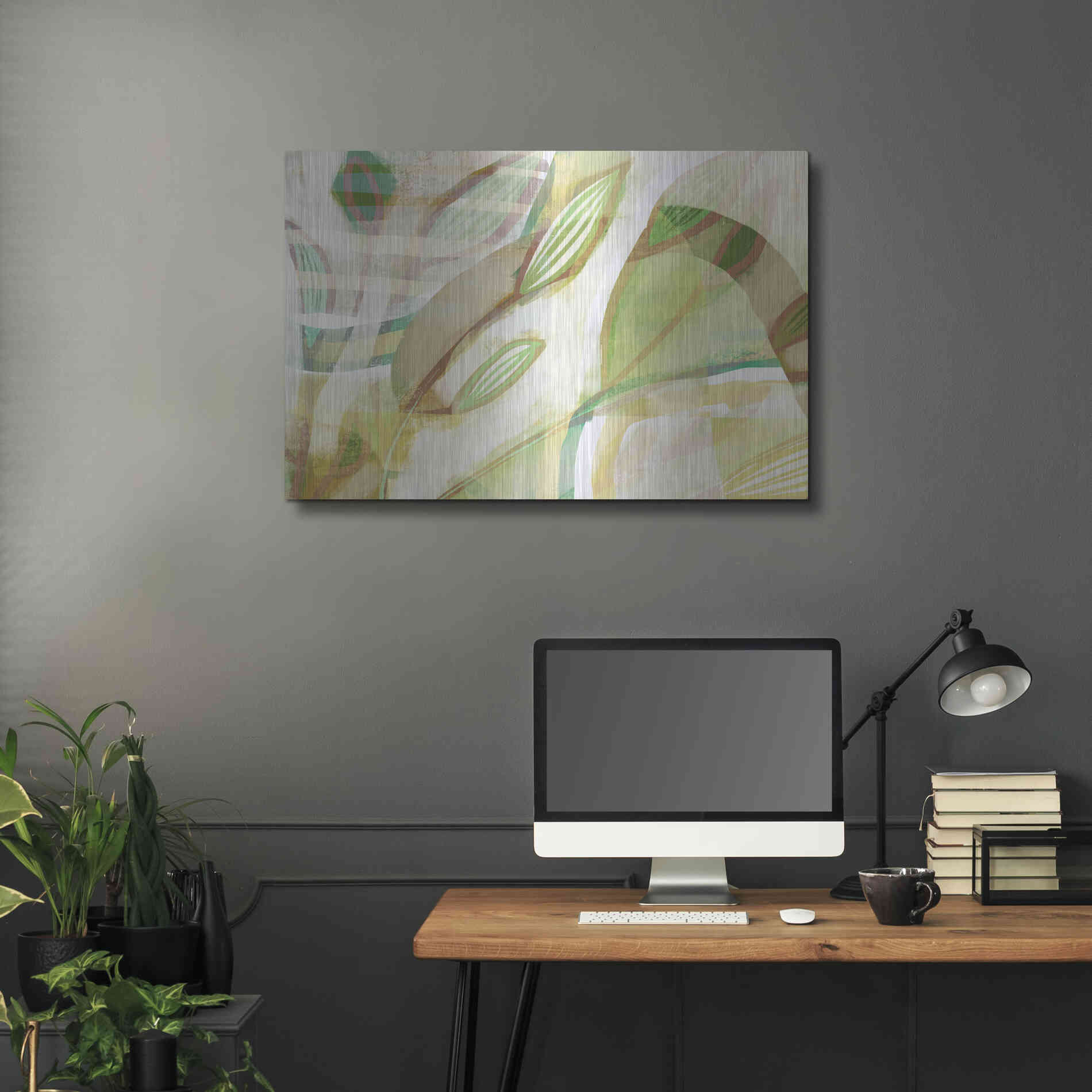 Luxe Metal Art 'Tangled Leaves' by Delores Naskrent Metal Wall Art,36x24