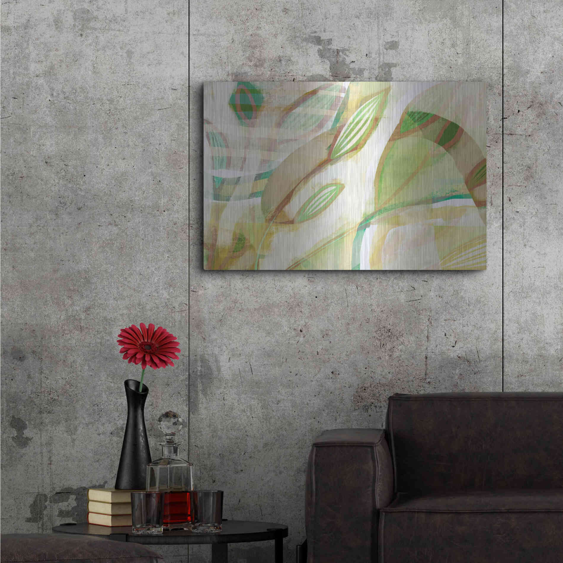 Luxe Metal Art 'Tangled Leaves' by Delores Naskrent Metal Wall Art,36x24
