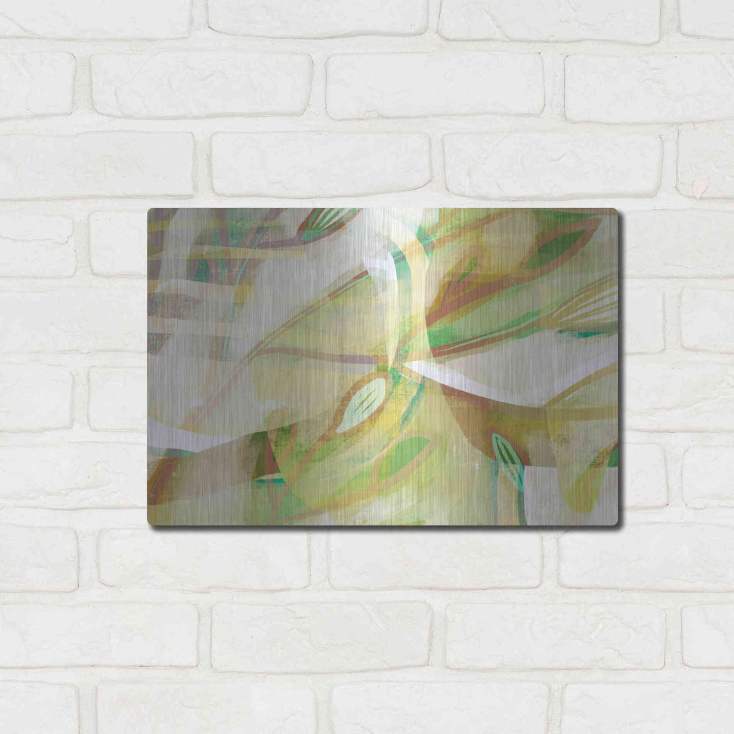 Luxe Metal Art 'Dusty Foliage' by Delores Naskrent Metal Wall Art,16x12