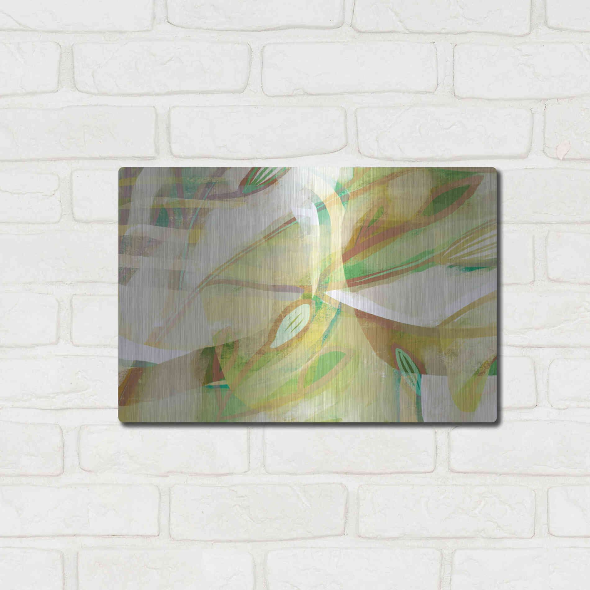 Luxe Metal Art 'Dusty Foliage' by Delores Naskrent Metal Wall Art,16x12