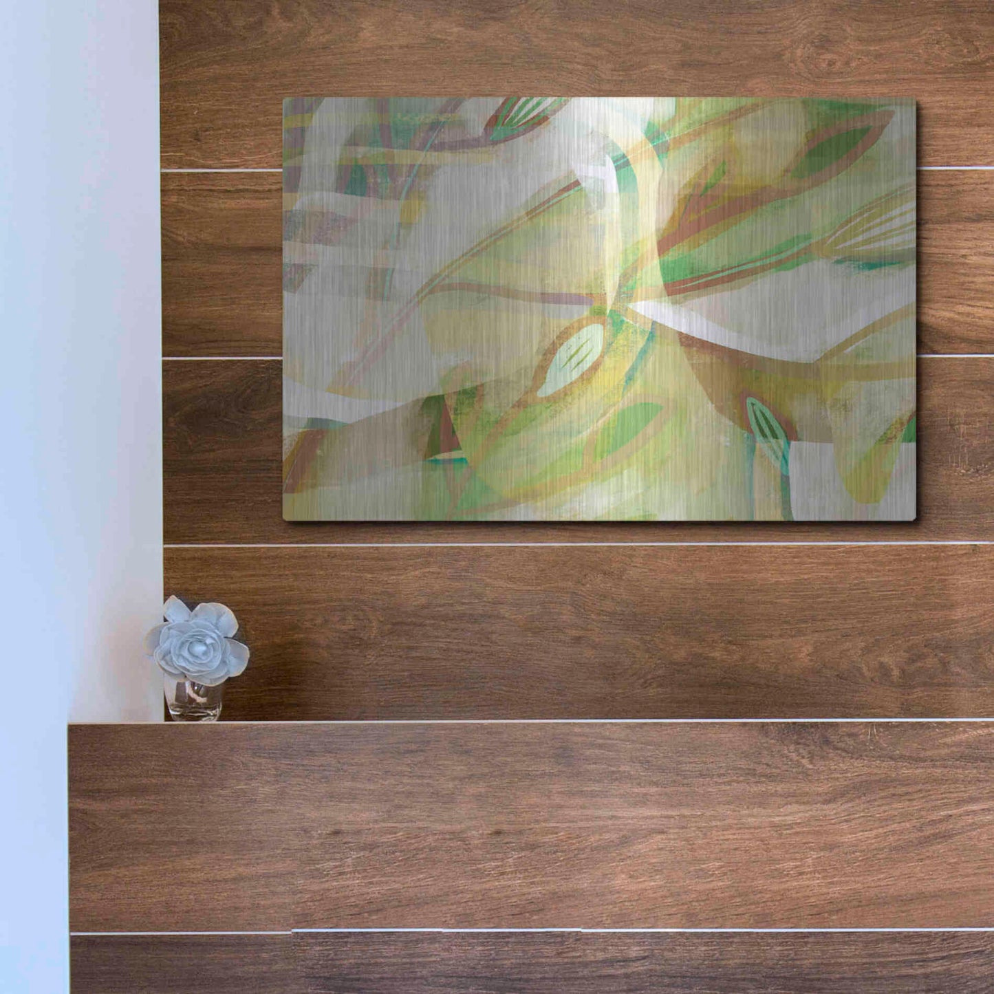 Luxe Metal Art 'Dusty Foliage' by Delores Naskrent Metal Wall Art,16x12