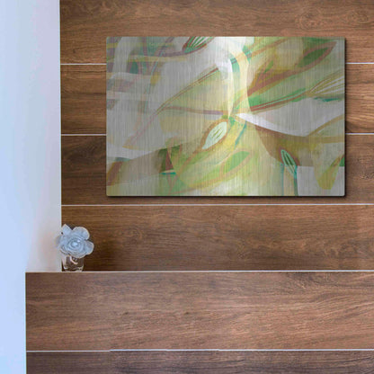 Luxe Metal Art 'Dusty Foliage' by Delores Naskrent Metal Wall Art,16x12