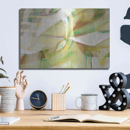 Luxe Metal Art 'Dusty Foliage' by Delores Naskrent Metal Wall Art,16x12