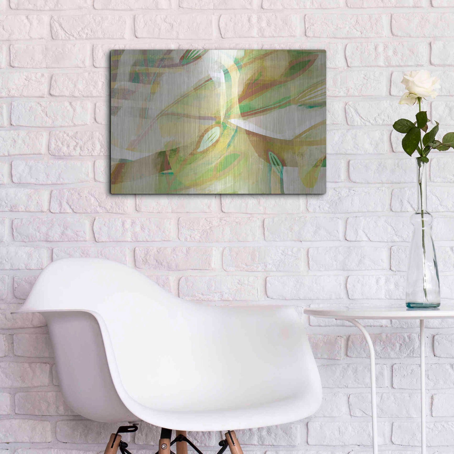 Luxe Metal Art 'Dusty Foliage' by Delores Naskrent Metal Wall Art,24x16