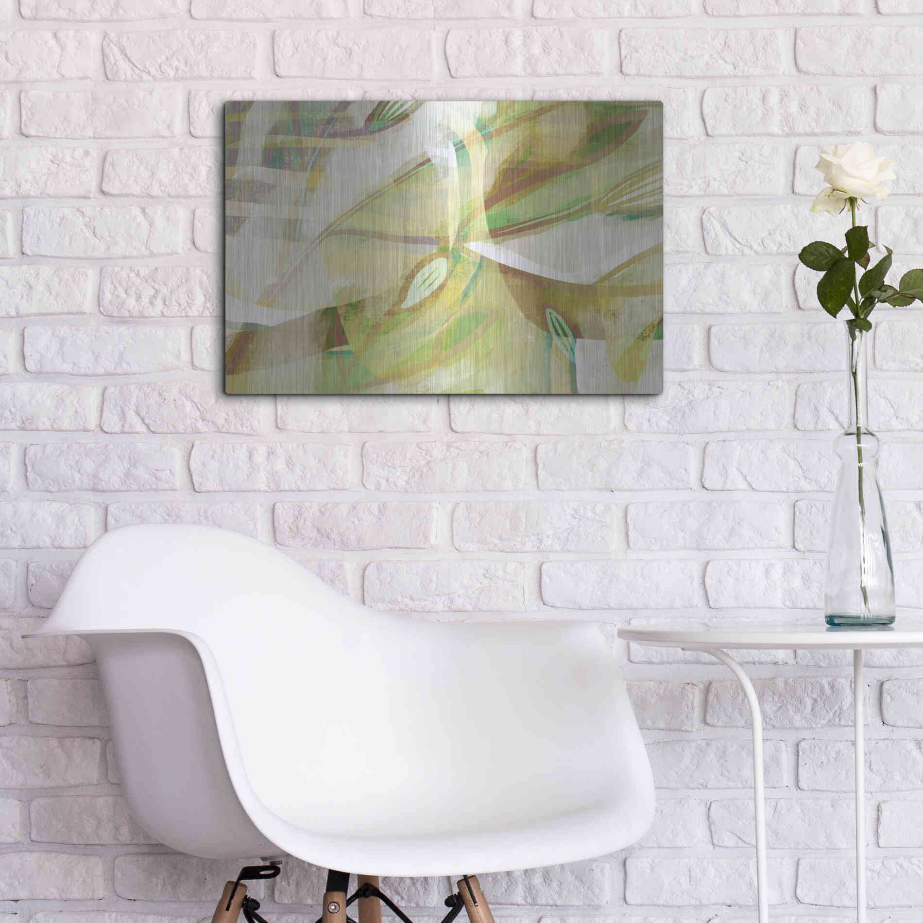 Luxe Metal Art 'Dusty Foliage' by Delores Naskrent Metal Wall Art,24x16