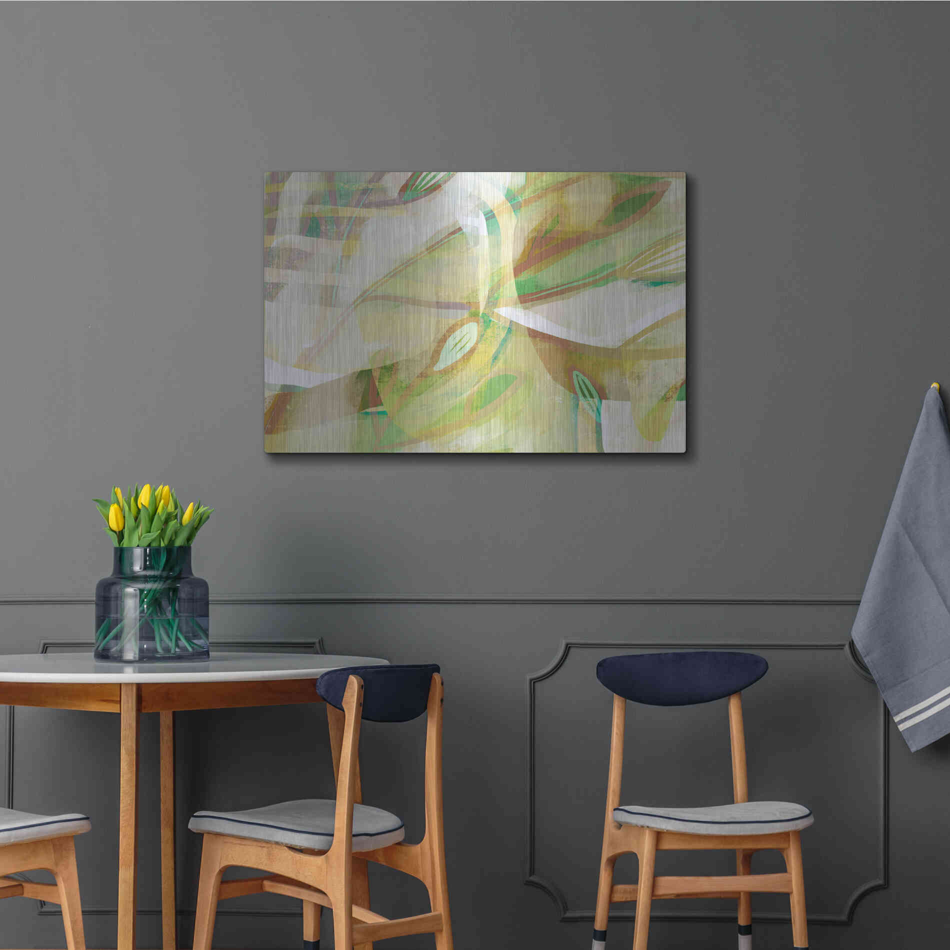 Luxe Metal Art 'Dusty Foliage' by Delores Naskrent Metal Wall Art,36x24