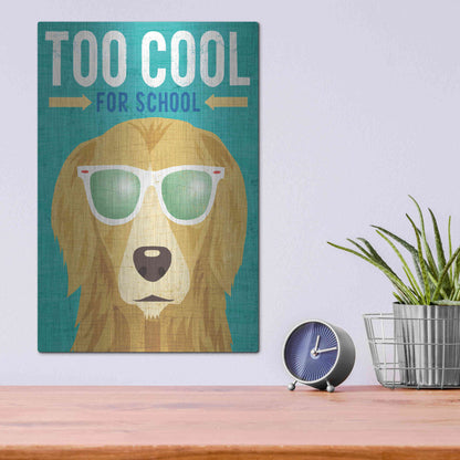 Luxe Metal Art 'Beach Bums Golden I Cool' by Michael Mullan, Metal Wall Art,12x16