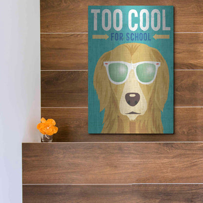 Luxe Metal Art 'Beach Bums Golden I Cool' by Michael Mullan, Metal Wall Art,12x16