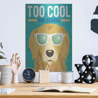 Luxe Metal Art 'Beach Bums Golden I Cool' by Michael Mullan, Metal Wall Art,12x16